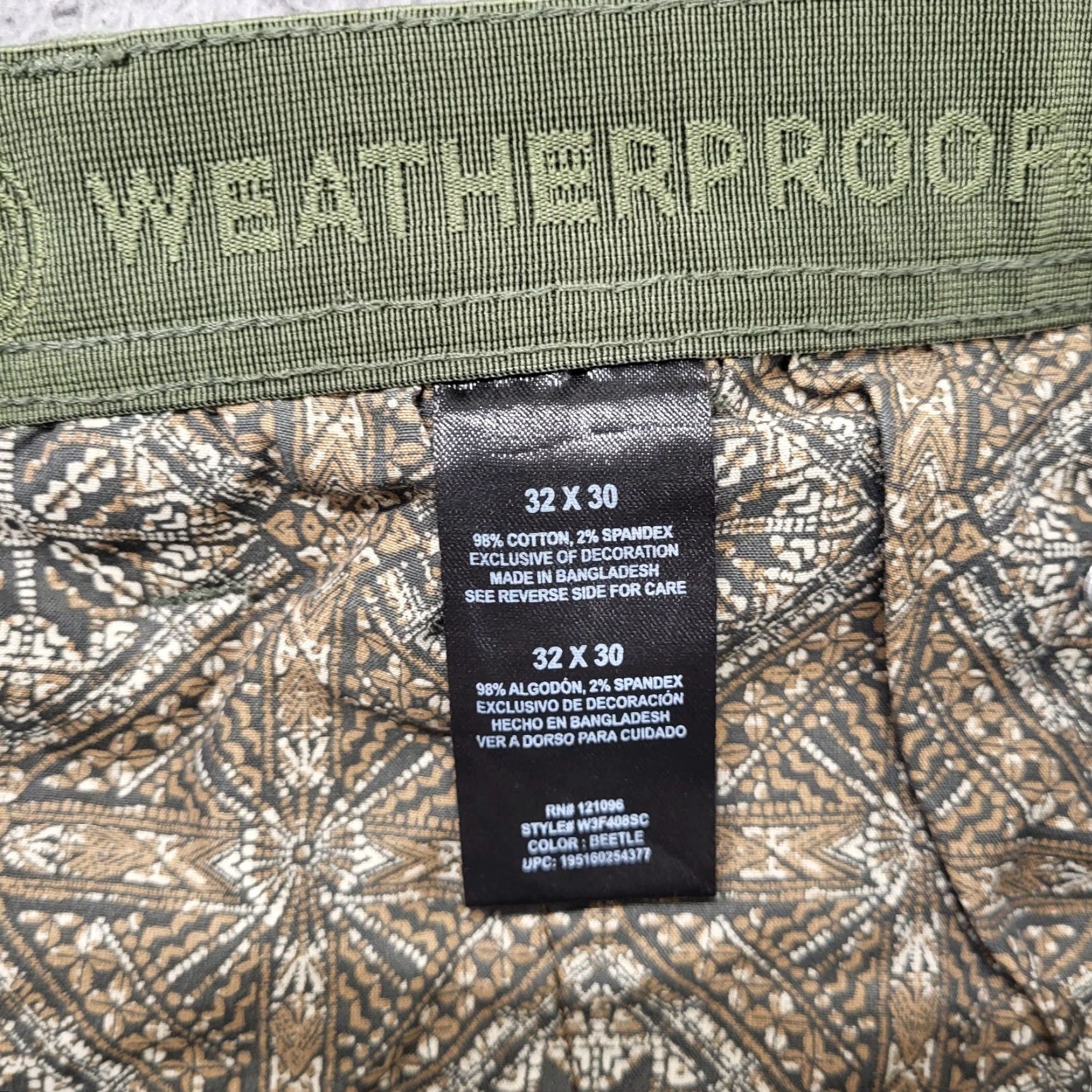 Weatherproof Weatherproof Utility Pants Men's 32x30 5-Pocket Tech Military Green Jeans Size US 32 / EU 48 - 3 Thumbnail