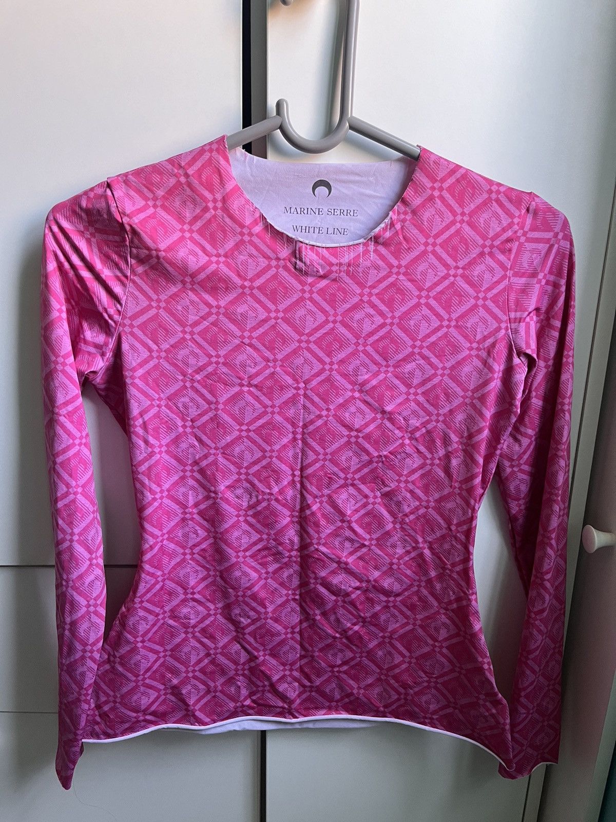 image of Marine Serre: Pink Second Skin Long Sleeve, Women's (Size Medium)