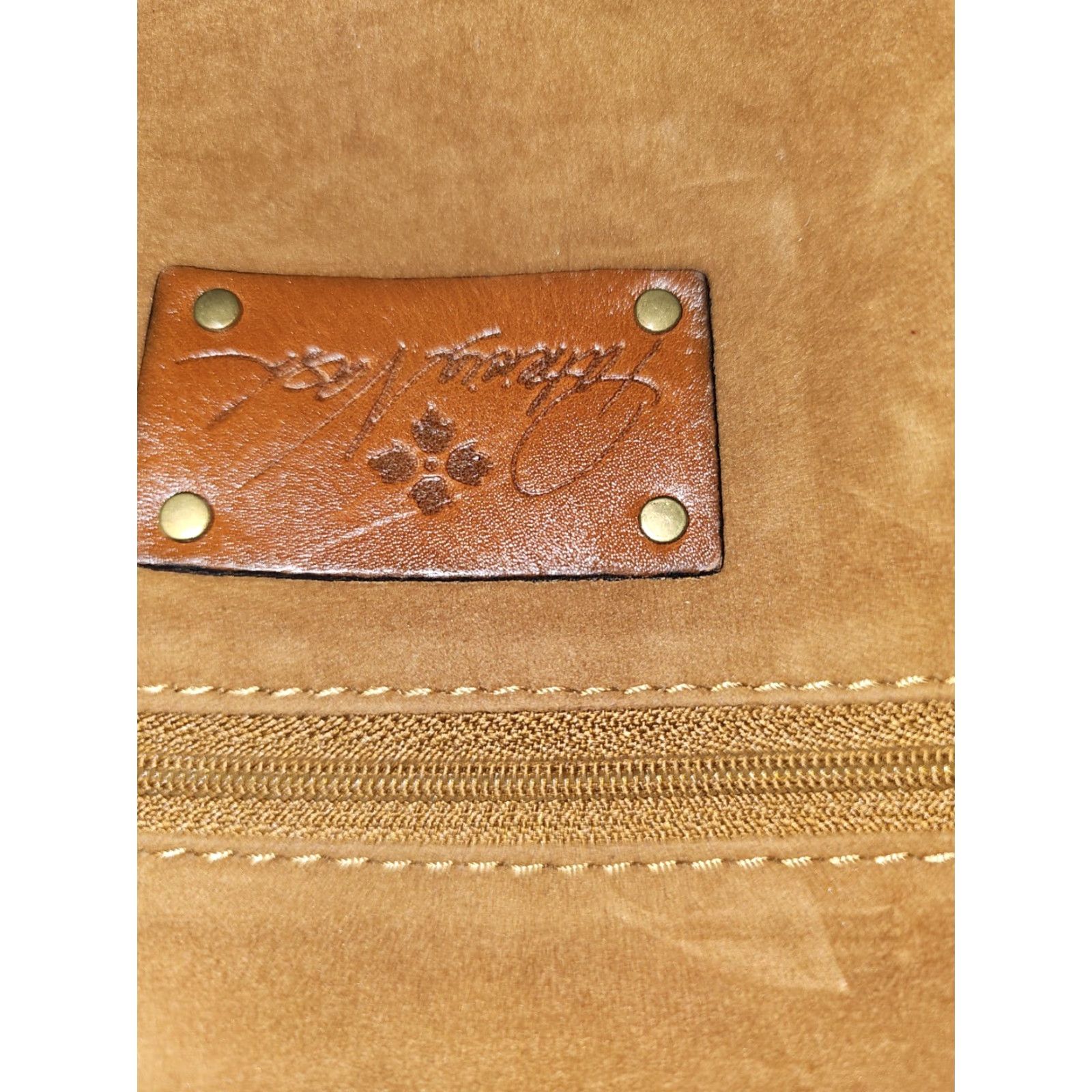 Patricia Nash VINTAGE Patricia Nash Valerie Leather Fold-Over Wristlet Clutch Cognac Tan Clutch Women Medium Size ONE SIZE - 7 Thumbnail
