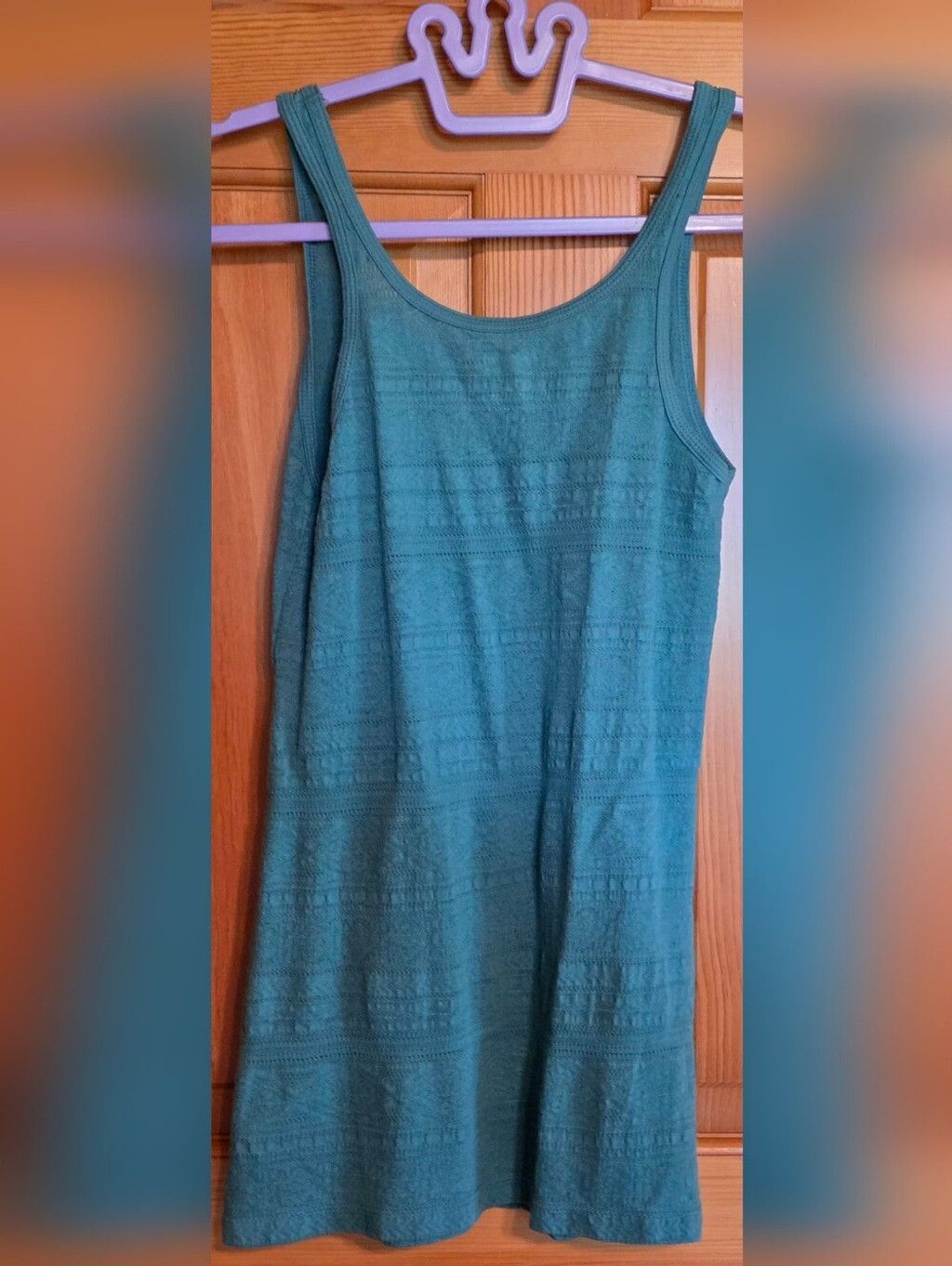 Mossimo Mossimo Supply Co. Teal Textured Knit Tank Top Size M / US 6-8 / IT 42-44 - 3 Thumbnail
