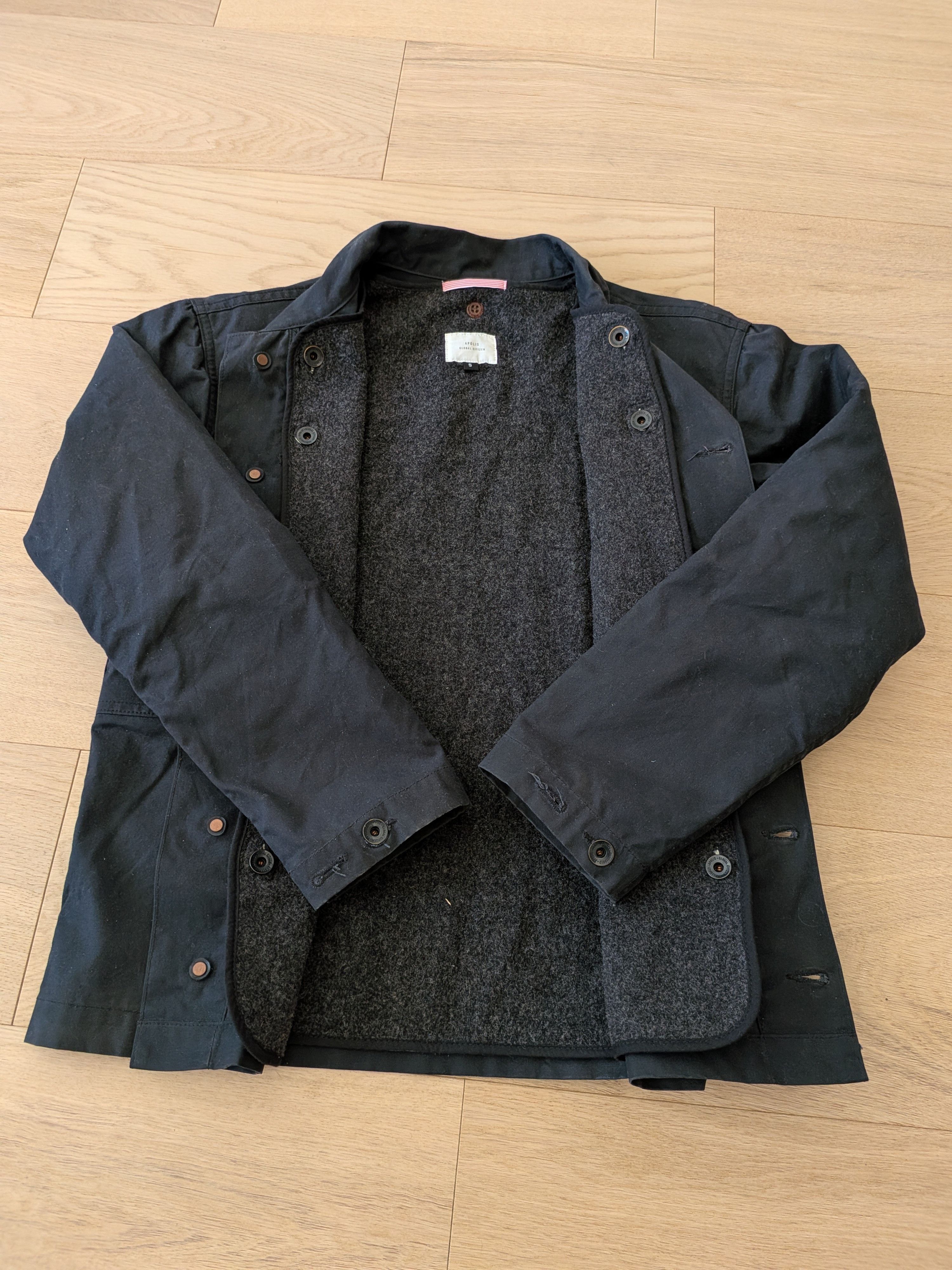 Apolis RARE- MADE IN USA - Waxed Cotton Wool USMC Jacket - Fits M Size US S / EU 44-46 / 1 - 3 Thumbnail