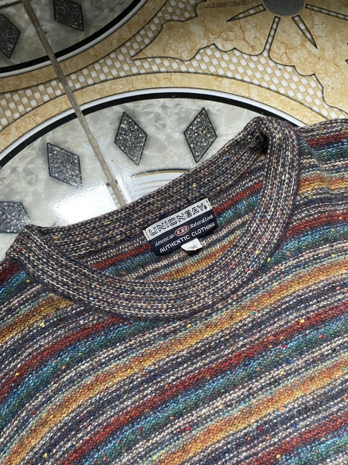 UNIONBAY Vintage 90s UNIONBAY Gradation Knit Sweater Coogi Style. Size US M / EU 48-50 / 2 - 7 Thumbnail