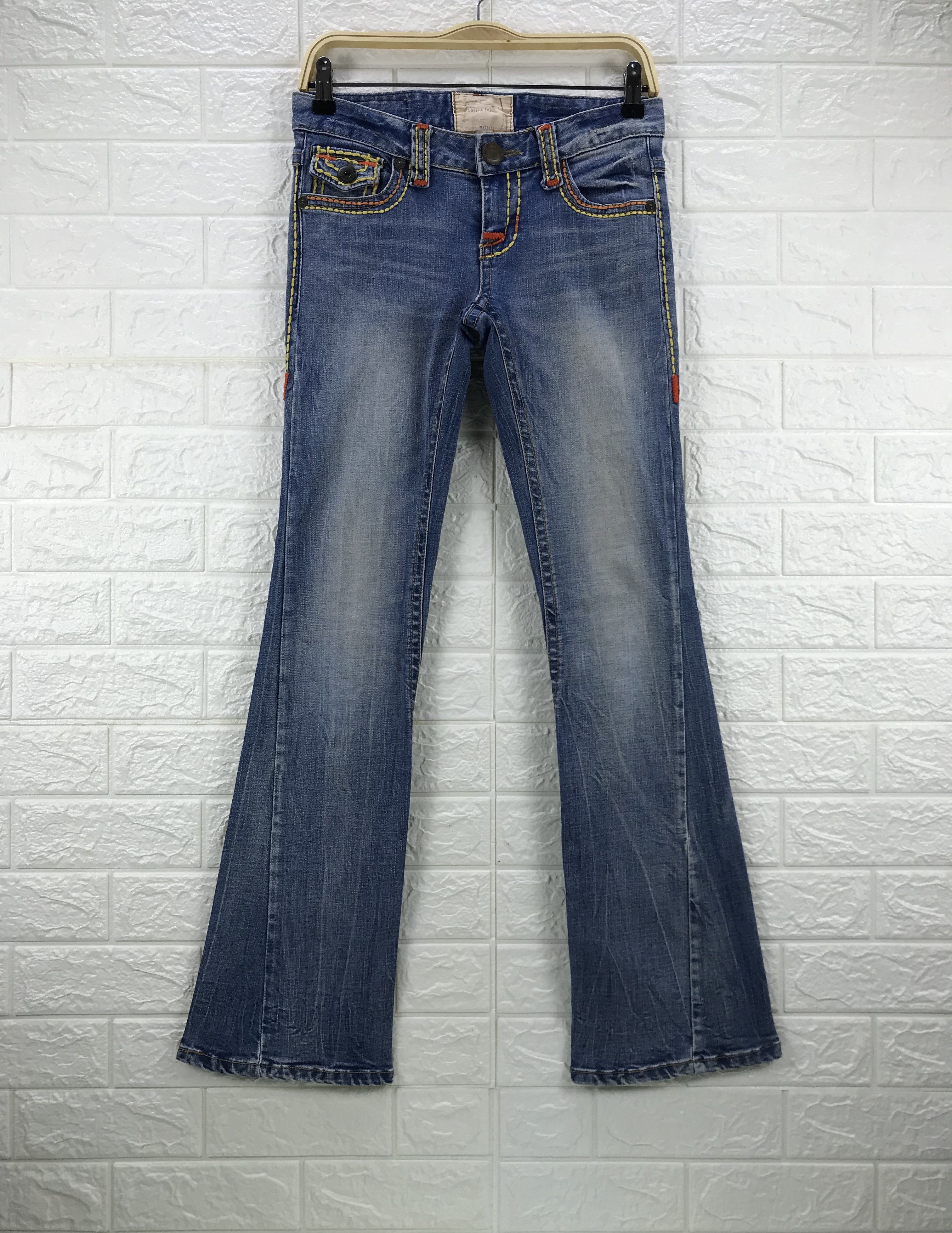 Japanese Brand Vintage Lolita Bell Bottom Washed Flare Jeans Size 28" / US 6 / IT 42 - 1 Thumbnail