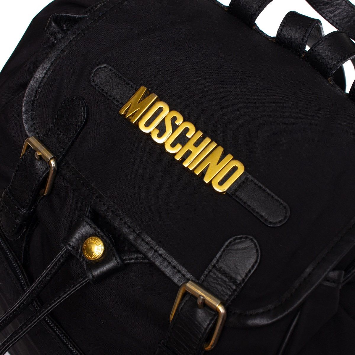 Moschino × Vintage VTG MOSCHINO Redwall Black Nylon/ Leather Trim Backpack Size ONE SIZE - 8 Thumbnail