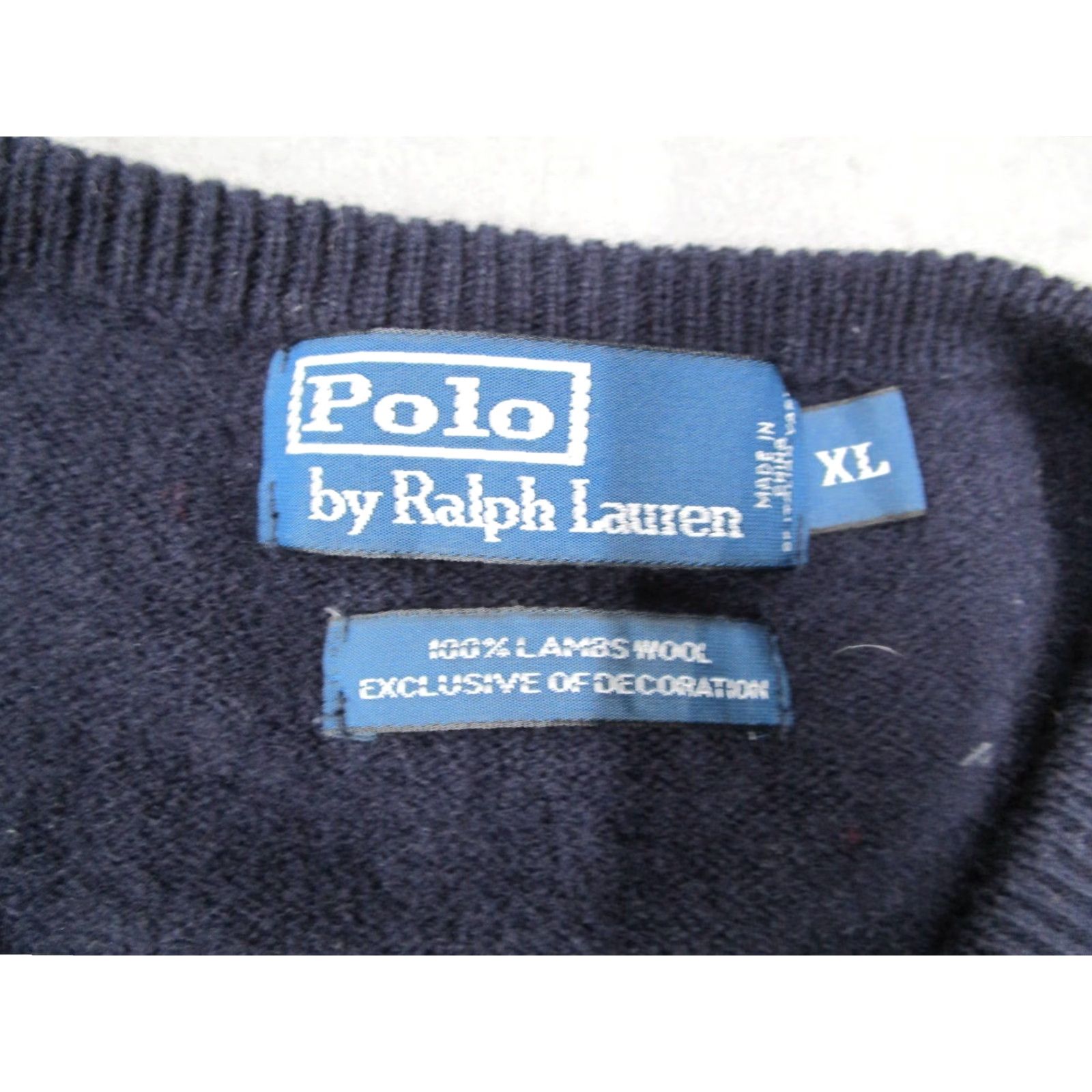 Polo Ralph Lauren VINTAGE Polo Ralph Lauren Sweater Men's XL Blue Wool Pullover V-Neck Casual Outfits Winter Size US XL / EU 56 / 4 - 3 Thumbnail