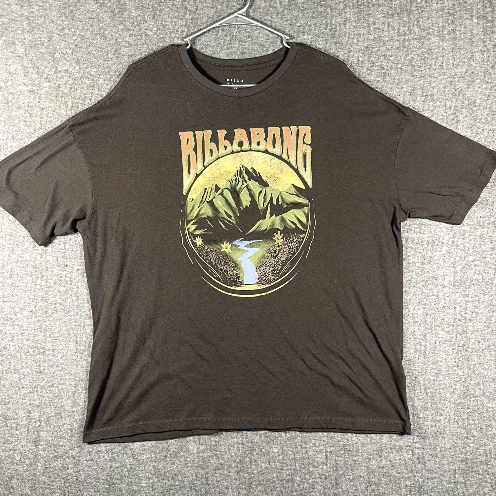 Billabong VINTAGE BILLABONG Shirt Mens Large Brown Mountain River Graphic Tee Surf Nature Outdoors Size US L / EU 52-54 / 3 - 2 Thumbnail
