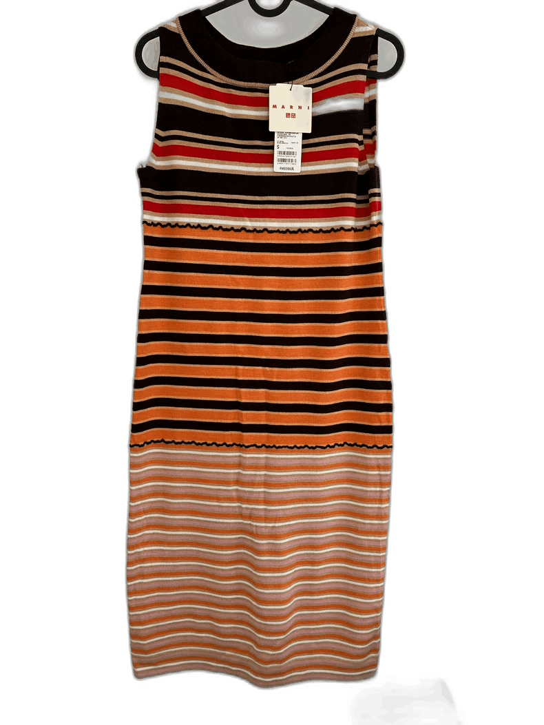 Marni Striped Sleeveless Dress in Wool Blend - Main Image