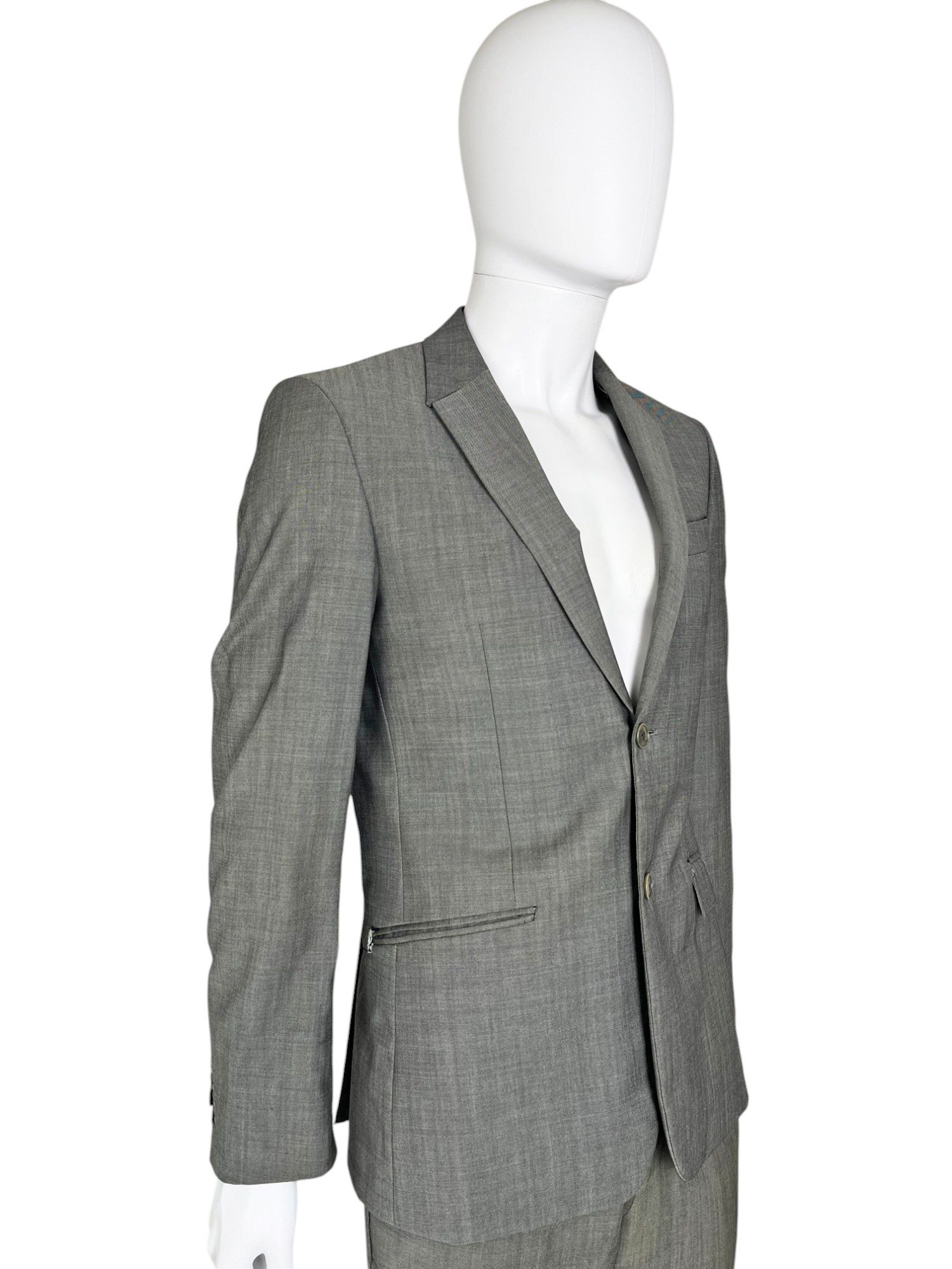 Thierry Mugler 1990's Grey Wool Suit Size 50R - 4 Thumbnail