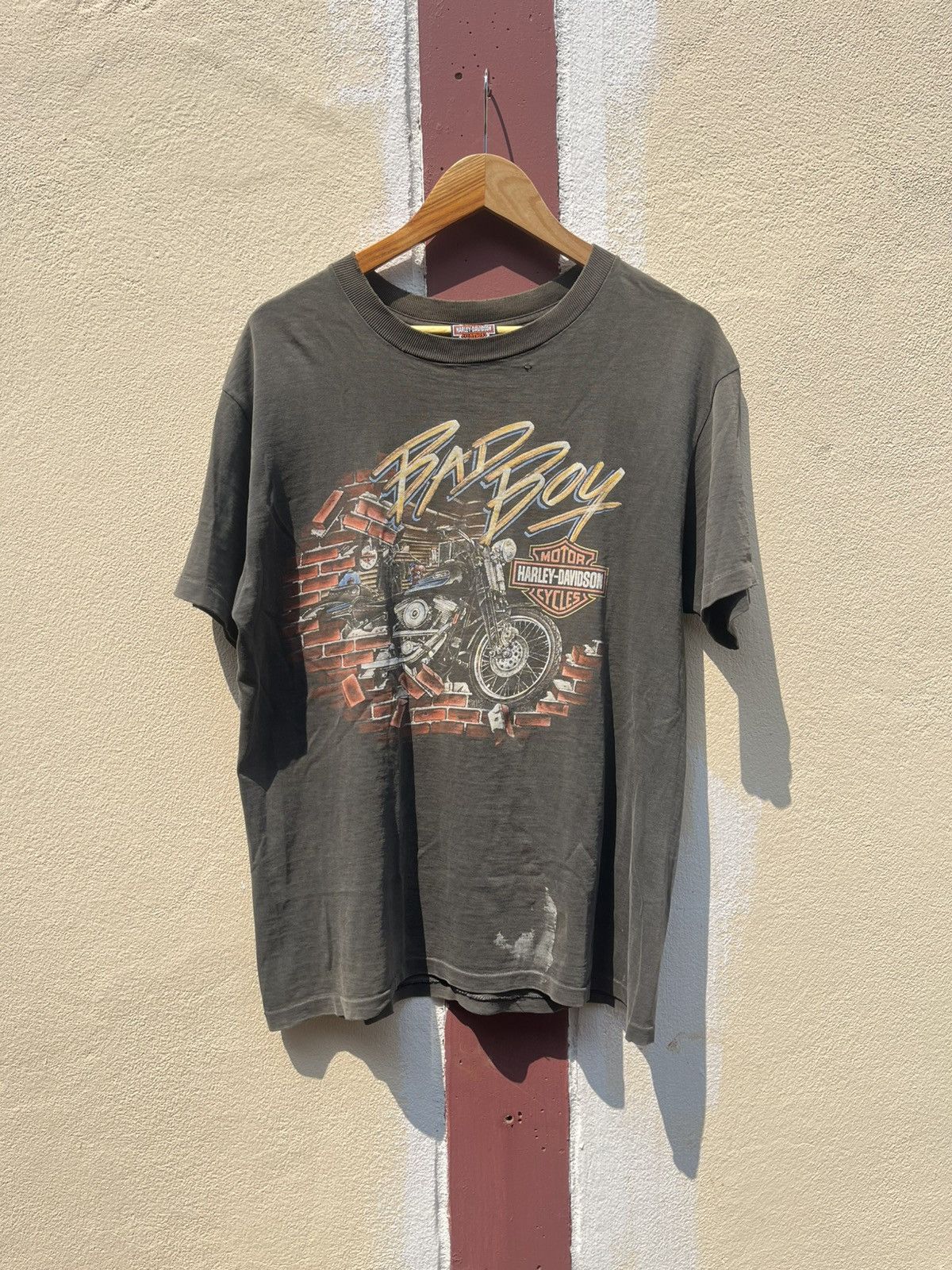 Vintage Thrashed faded H-D TEE 90s Distressed Band Tee Size US L / EU 52-54 / 3 - 1 Thumbnail