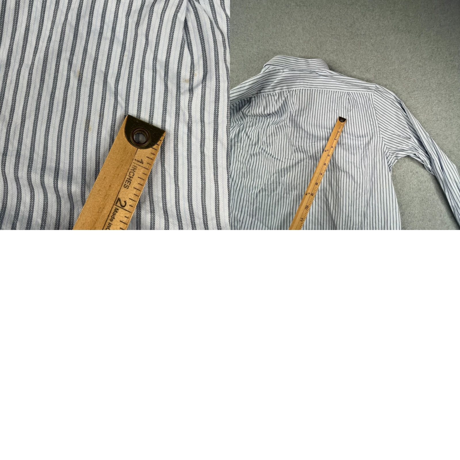 Tommy Bahama Tommy Bahama Shirt Dress Shirt White Gray Striped Long Sleeve Button Up Collared Mens Regular 17 Casual Modern Classic Size US XL / EU 56 / 4 - 9 Thumbnail