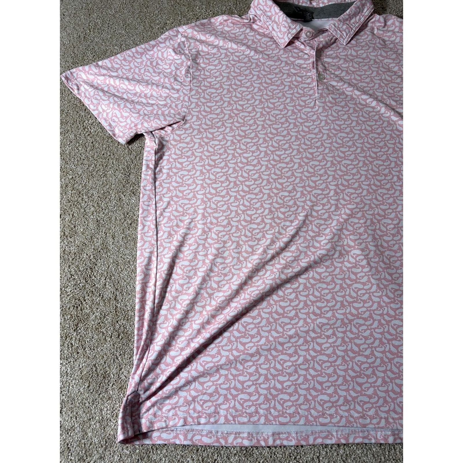 Vintage AndersonOrd Polo Shirt Mens XL Pink Whale Print Nautical Golf Performance Jersey Size US XL / EU 56 / 4 - 2 Thumbnail