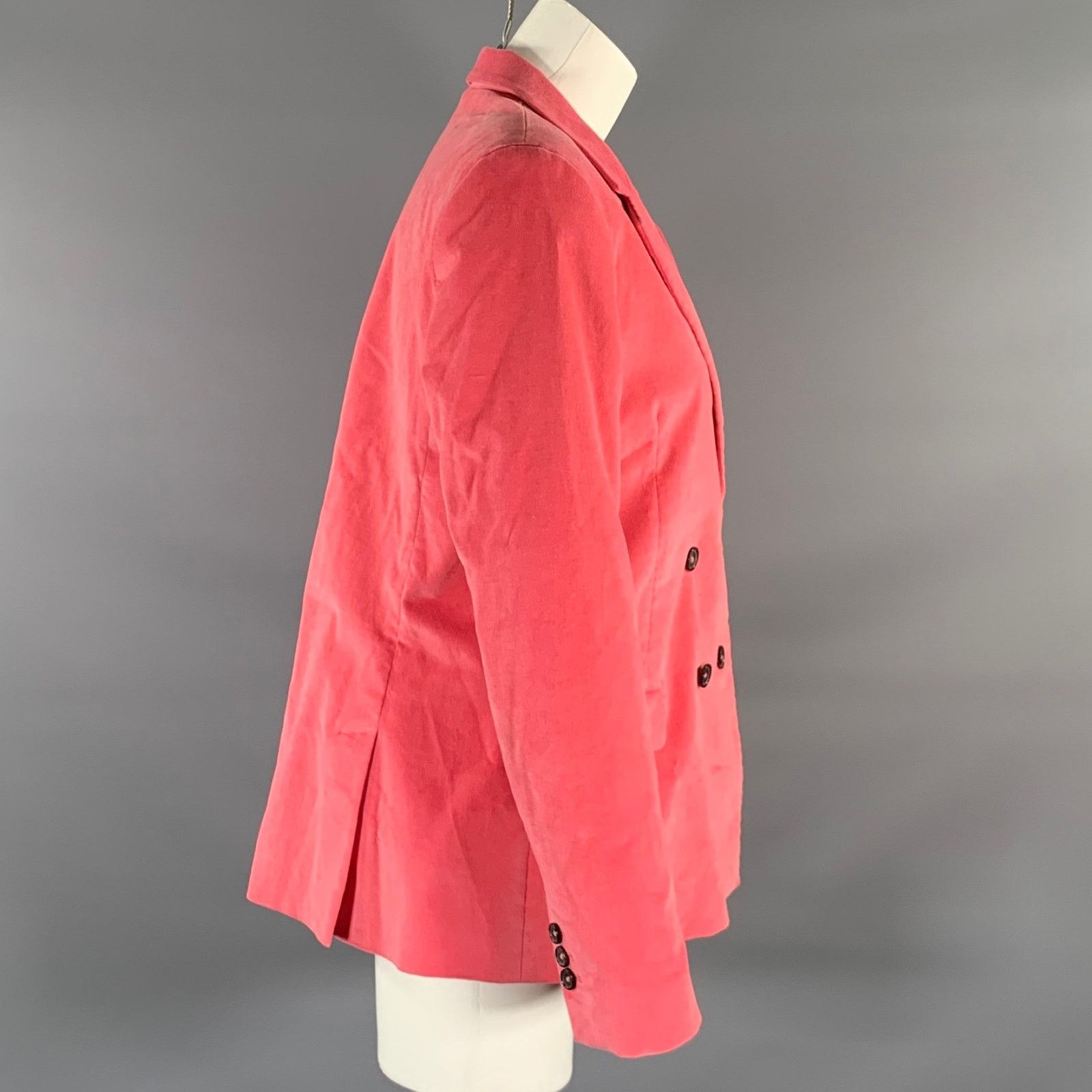 Paul Smith PS by PAUL SMITH Size M Pink Cotton / Elastane Velvet Jacket Size M / US 6-8 / IT 42-44 - 2 Thumbnail