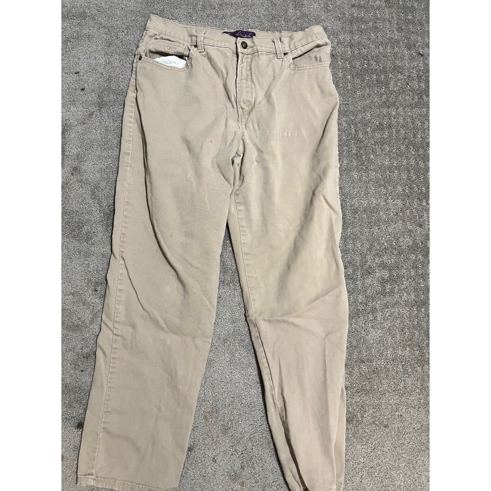 Gloria Vanderbilt VINTAGE Gloria Vanderbilt Amanda Jeans Women 12 Khaki Beige Tapered Slimming Stretch 28in Inseam Womens Size 34" / US 12 / IT 48 - 3 Thumbnail