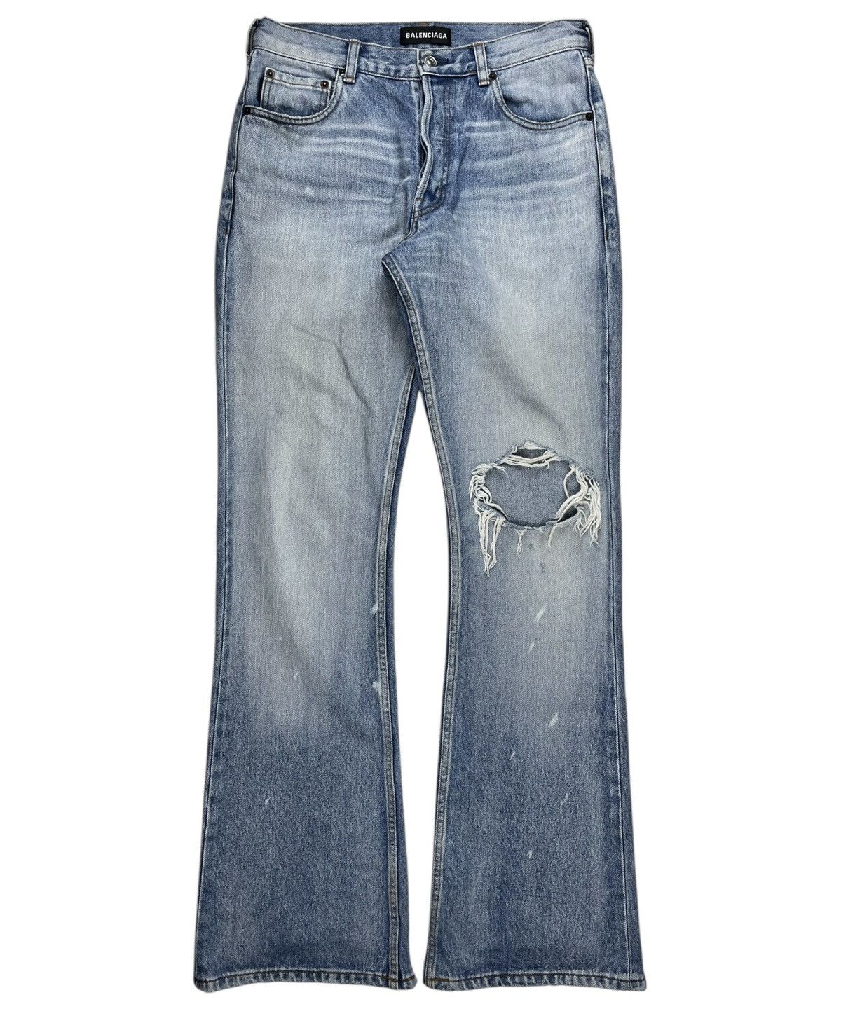 Balenciaga FW18 Balenciaga Heelbite Flared Bootcut Denim Jeans Size US 30 / EU 46 - 1 Thumbnail