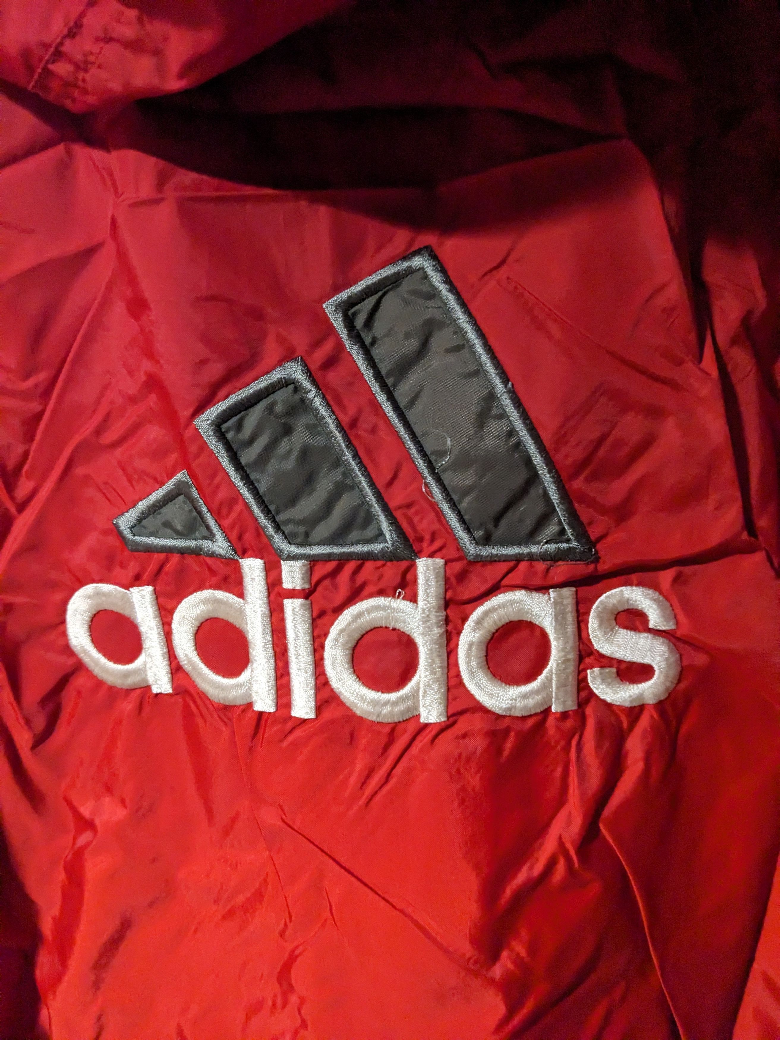 Adidas × Vintage Vintage 90s Adidas Logo Three Stripe Red Large Windbreaker Size US L / EU 52-54 / 3 - 2 Thumbnail