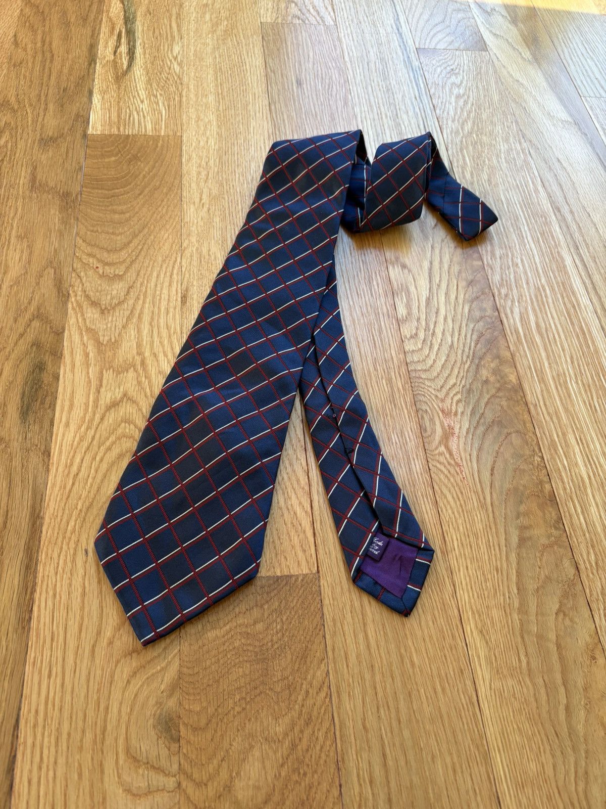 Ralph Lauren Purple Label Ralph Lauren Purple Label VTG 90s Windowpane Check Silk Tie Size ONE SIZE - 1 Thumbnail