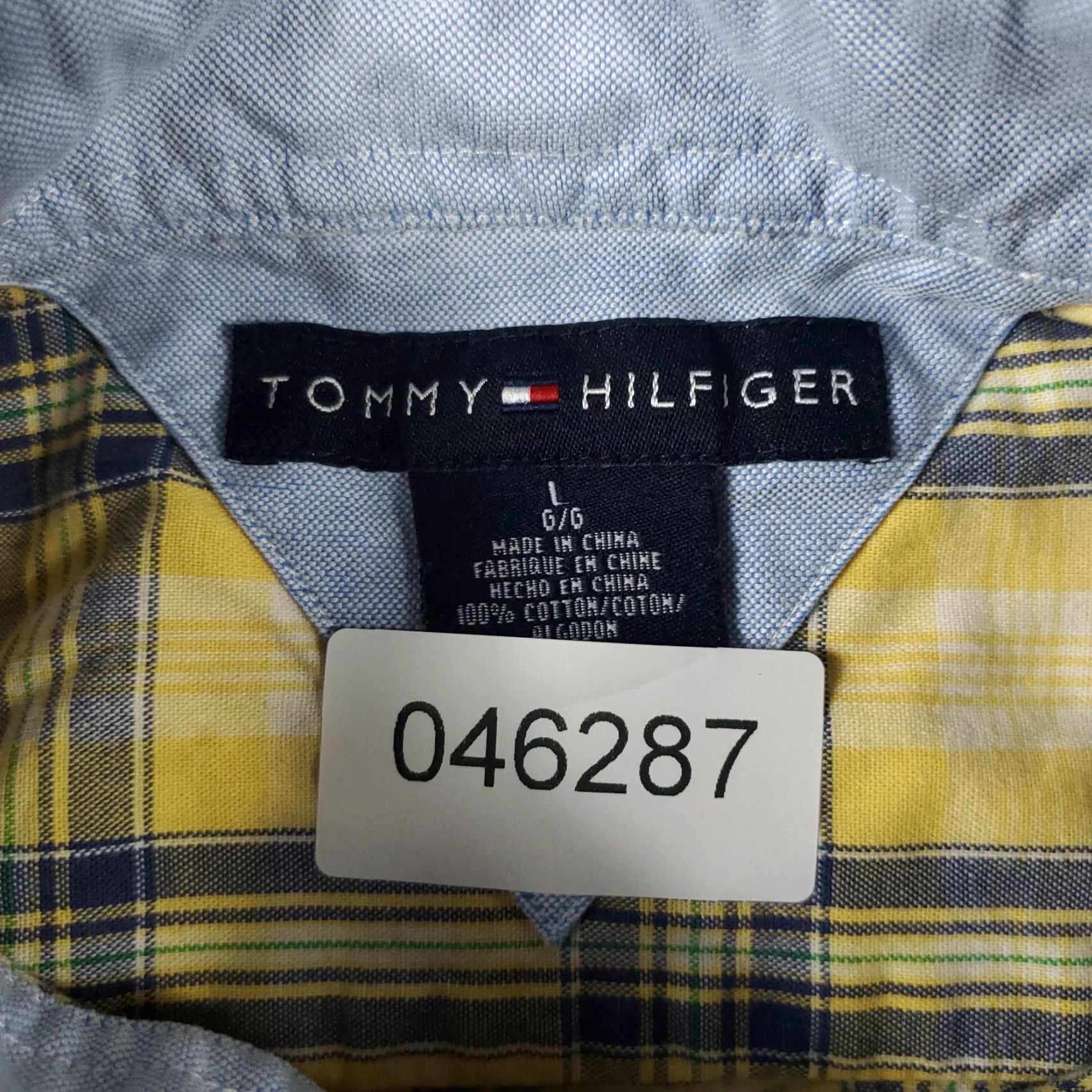 Tommy Hilfiger Tommy Hilfiger Shirt Mens Large Yellow Plaid Casual Button-Up Short Sleeve Size US L / EU 52-54 / 3 - 7 Thumbnail