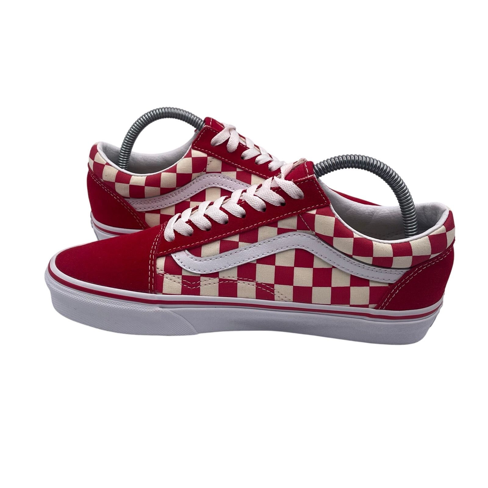 Vans VANS Old Skool Low Checkerboard Lace Racing Red White 7.5 9 Size US 7.5 / EU 40-41 - 6 Thumbnail