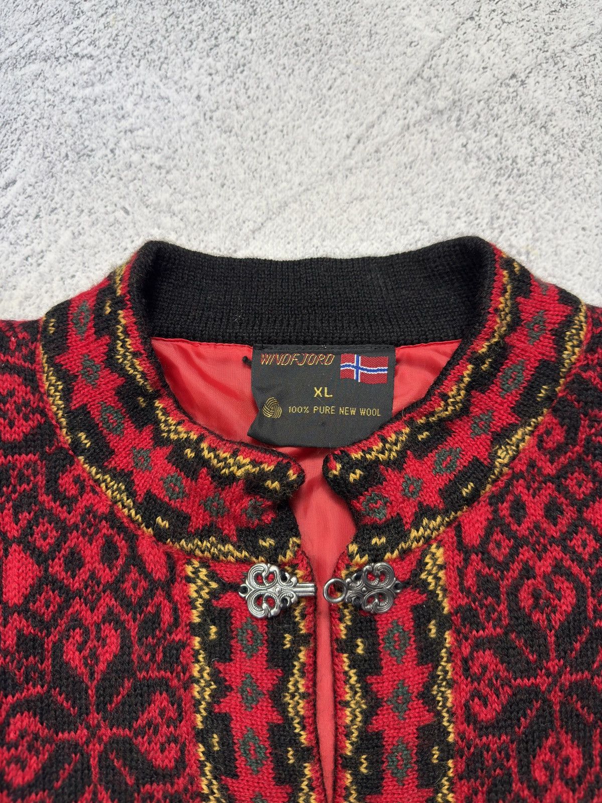 Dale Of Norway Vintage Windfjord Norway Pure Wool Nordic Cardigan Red Size US XL / EU 56 / 4 - 6 Thumbnail