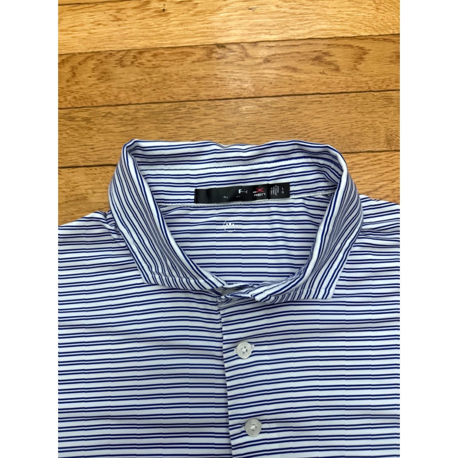 RLX Ralph Lauren RLX Ralph Lauren Polo Shirt Mens L Blue White Performance Stretch Wicking Shirt Size US L / EU 52-54 / 3 - 4 Thumbnail