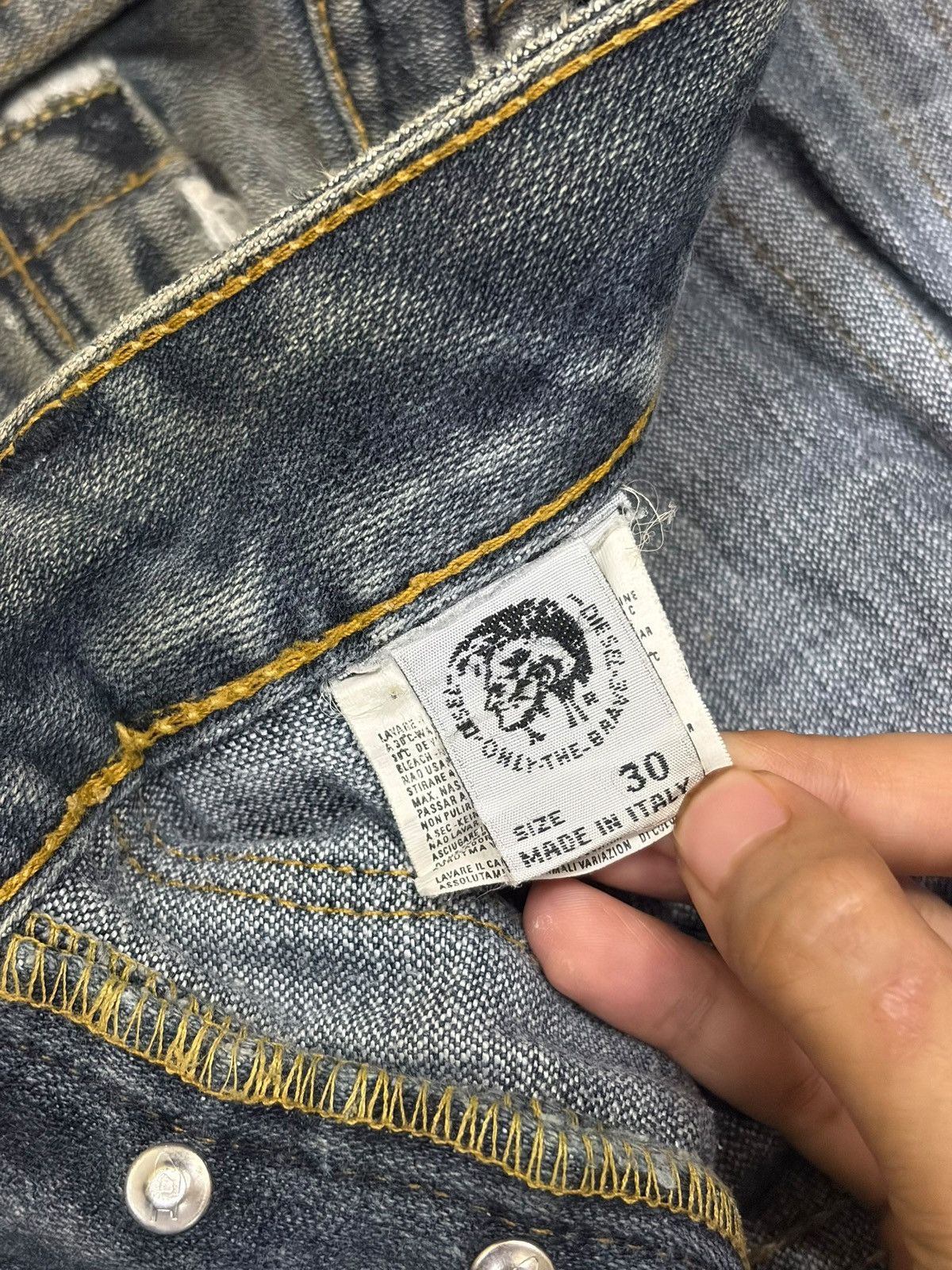 Diesel Vintage Italy Diesel Mud Wash Distress Baggy Jeans Size US 30 / EU 46 - 5 Thumbnail