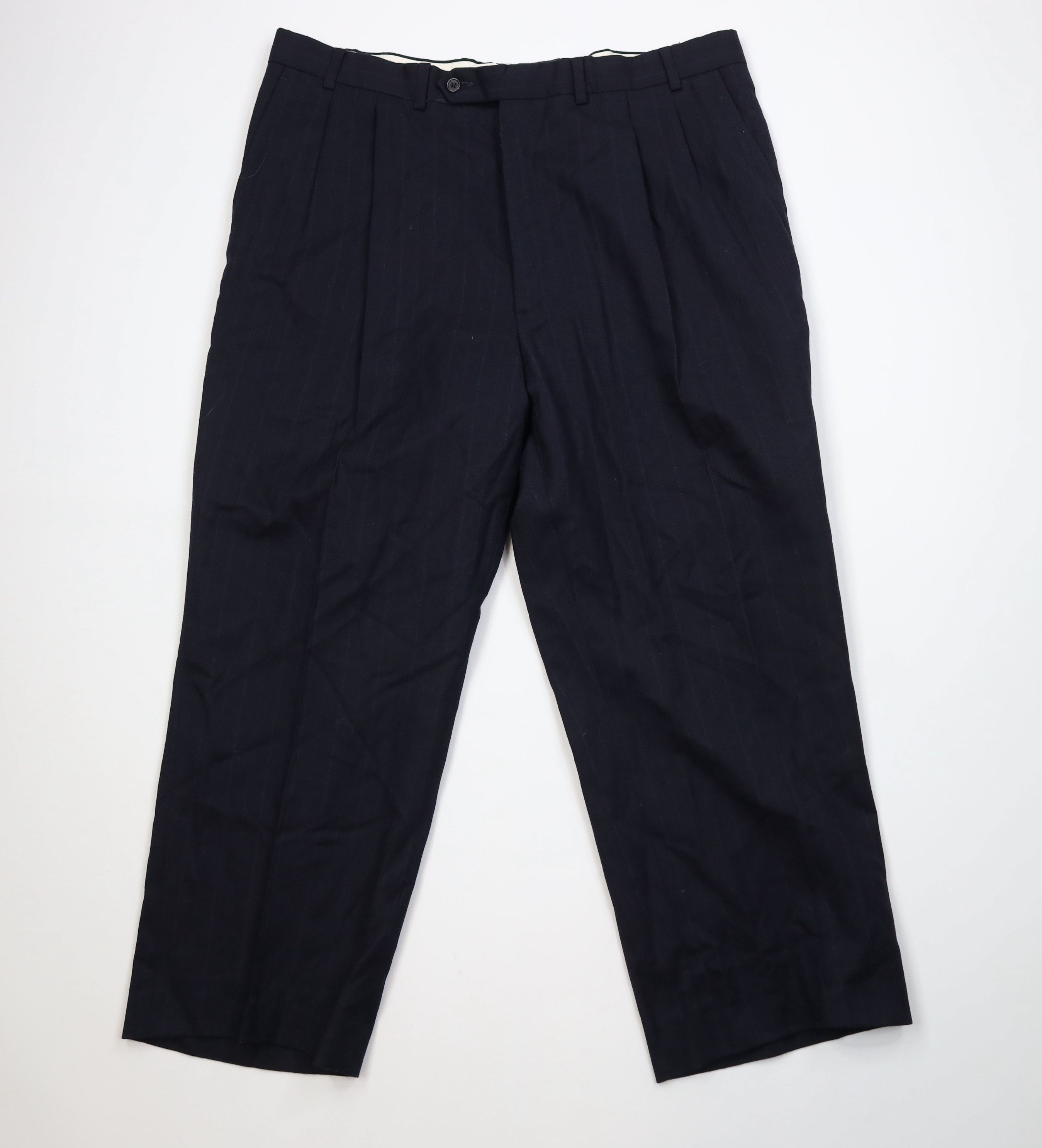 Vintage Vintage 70s Streetwear Striped Wide Leg Chino Pants Blue Size US 40 / EU 56 - 1 Thumbnail