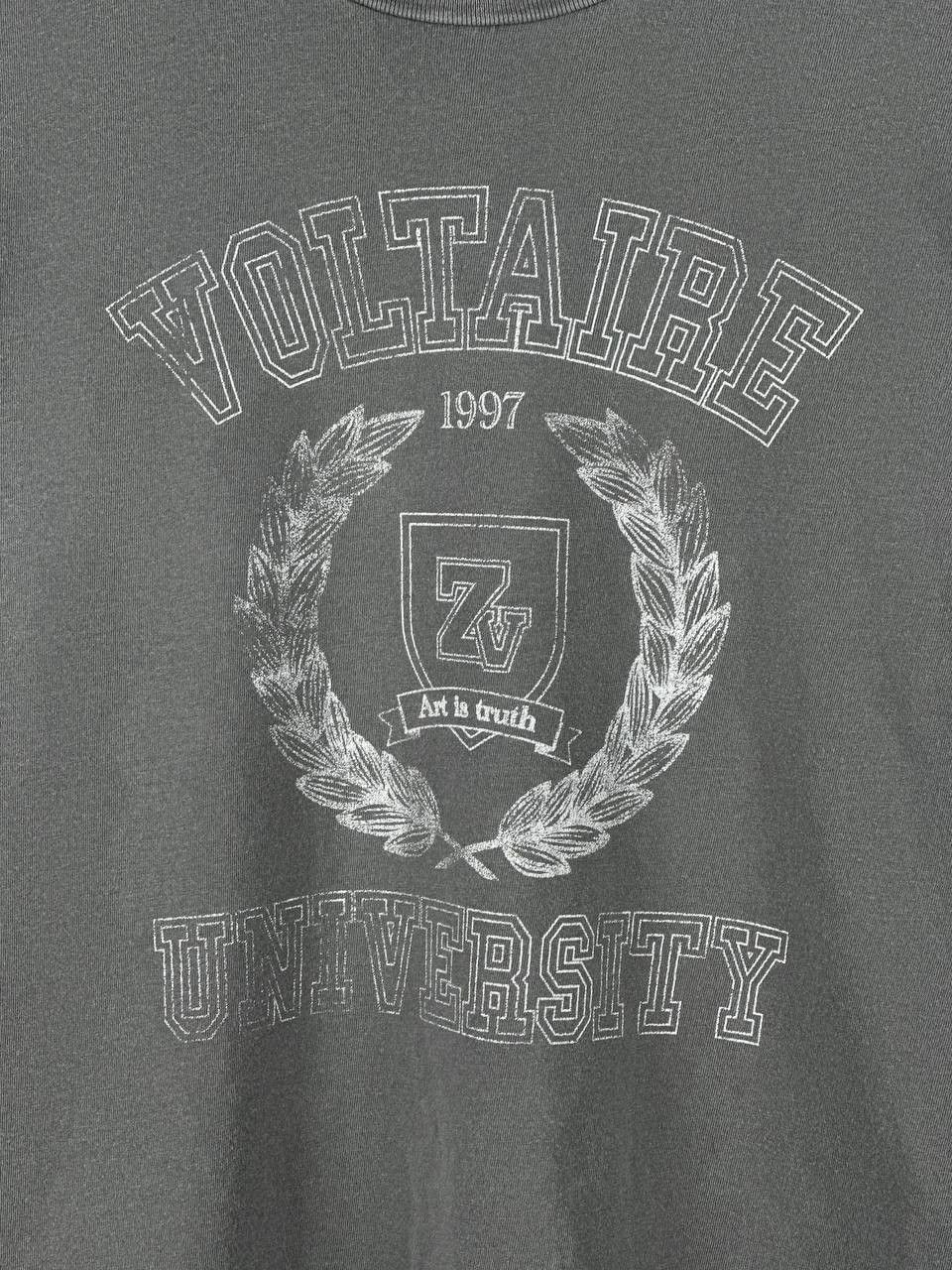 Zadig & Voltaire Vintage Zadig Voltaire Faded Grey Big Logo T Shirt Size M / US 6-8 / IT 42-44 - 4 Thumbnail