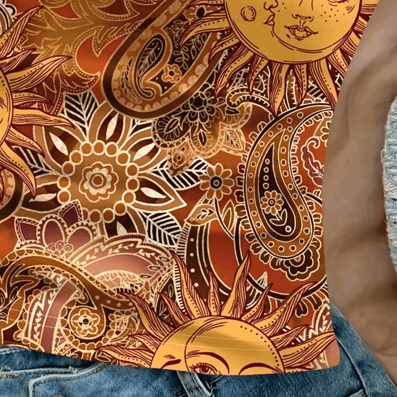 Other NWOT Golden Sun Paisley Halter Swim Top Size L / US 10 / IT 46 - 4 Thumbnail