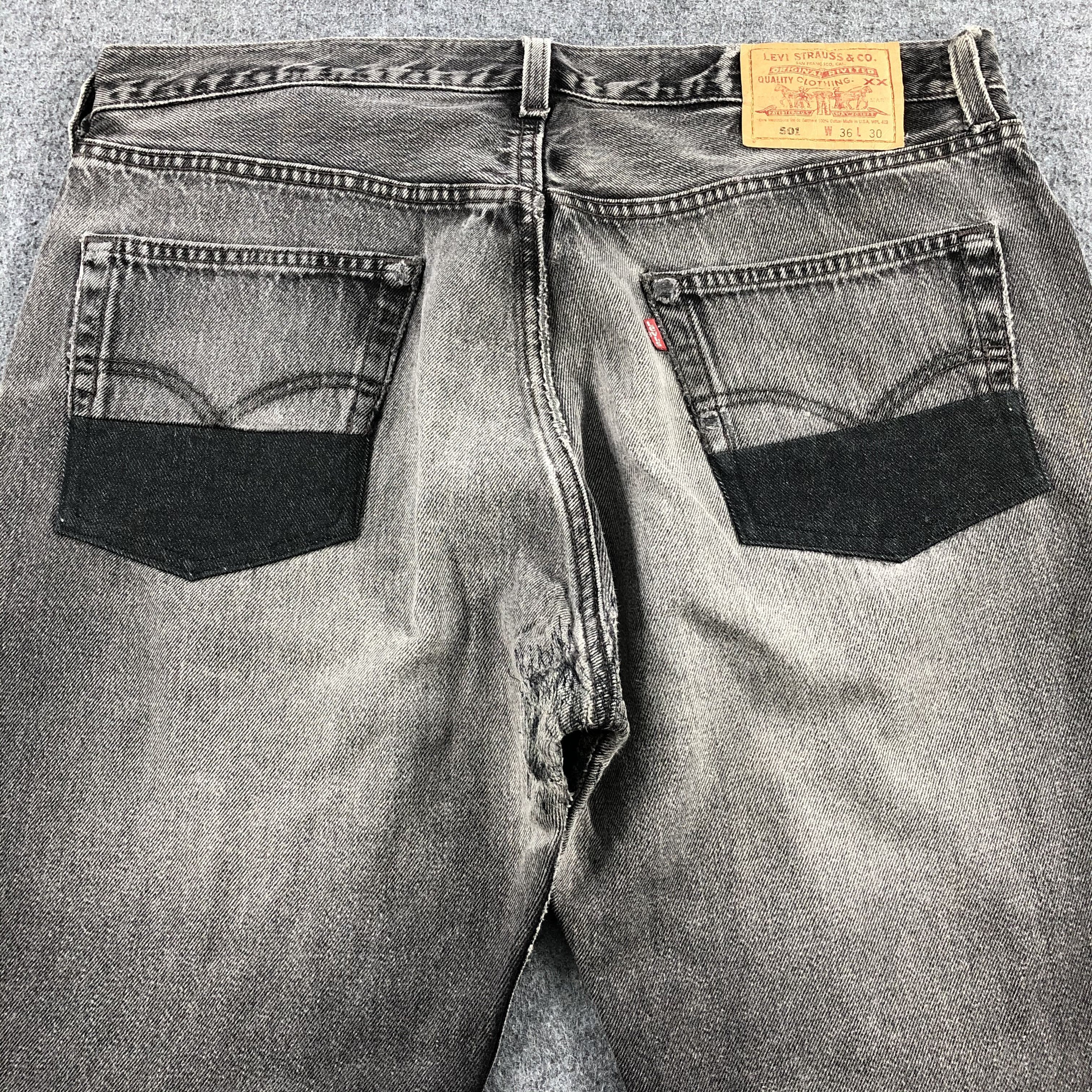 Levi's 90s Vintage Ripped Levis 501 Earth Tone Jeans-J1568 Size US 37 - 4 Thumbnail