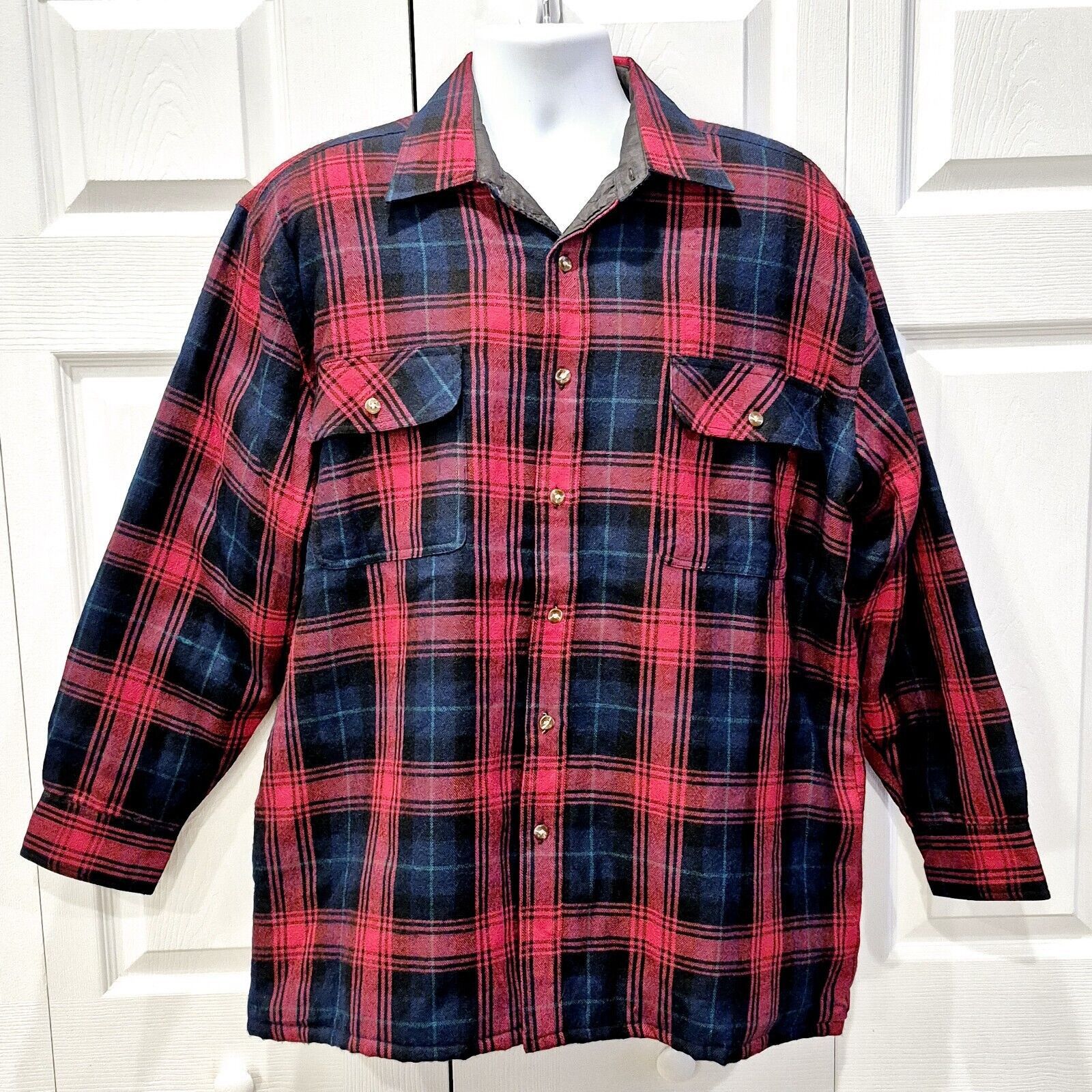 (multee)project Vintage Cambridge Quilt Lined Plaid Button Flannel Large Size US L / EU 52-54 / 3 - 2 Thumbnail