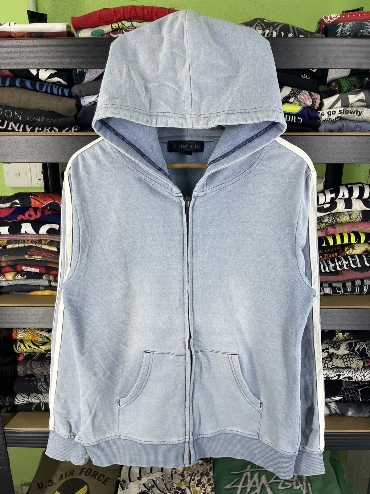 In The Attic Vintage In The Attic Zip Hoodie White Stripes Size US L / EU 52-54 / 3 - 1 Thumbnail