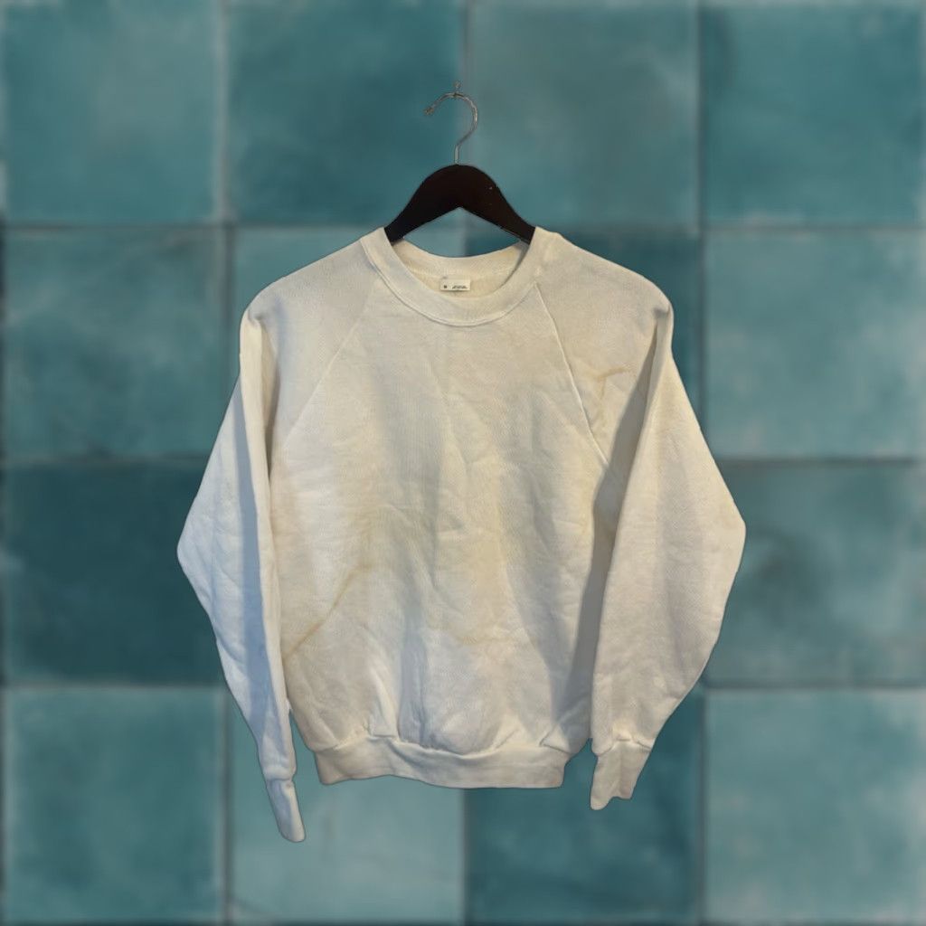 Fruit Of The Loom VINTAGE Fruit of the Loom Sweatshirt Mens 90s Crewneck White Cotton Blend 50/50 NOS NWOT USA Size US M / EU 48-50 / 2 - 1 Thumbnail