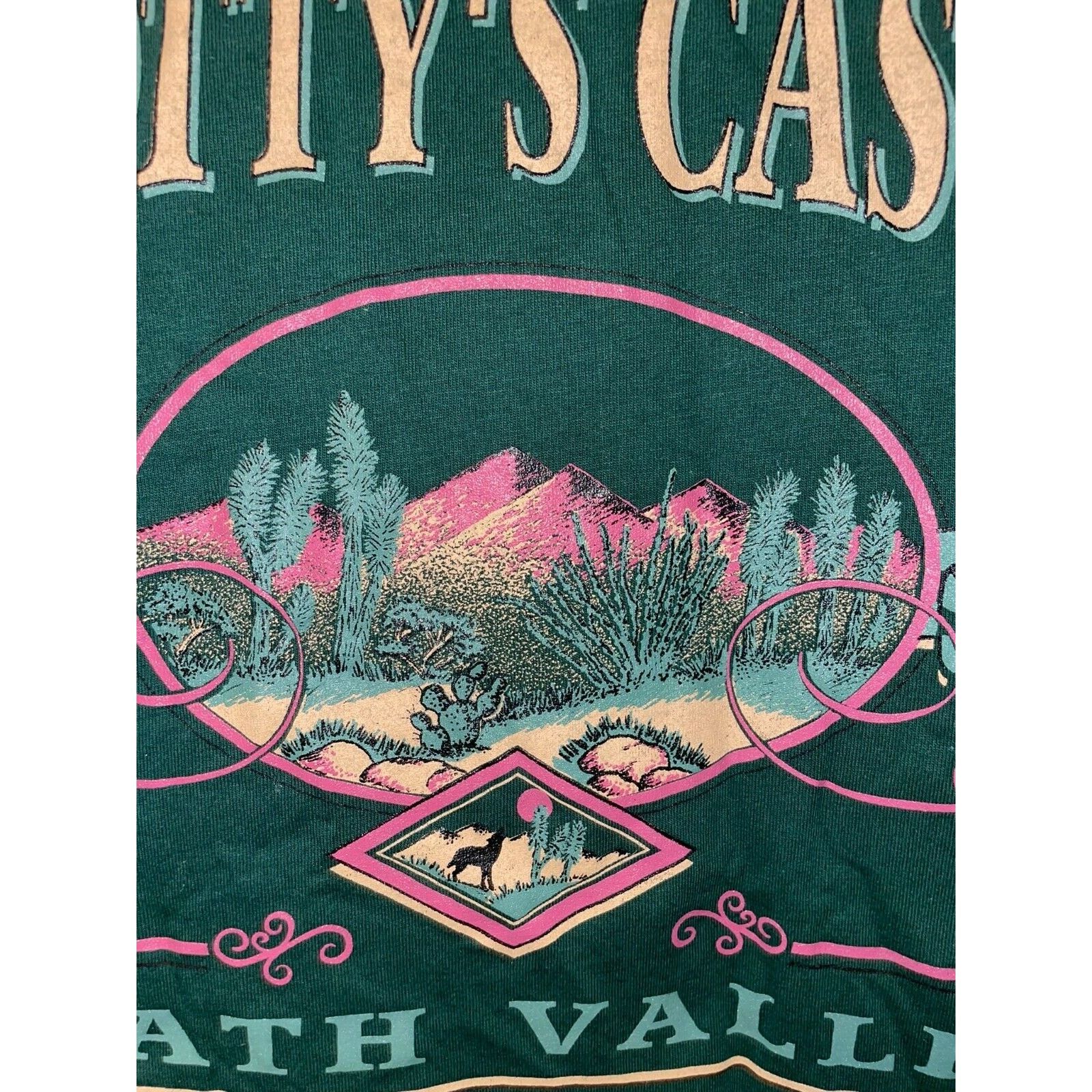 Jerzees Vintage Scottys Castle Shirt Death Valley Green Tee VTG 90s Size US L / EU 52-54 / 3 - 3 Thumbnail