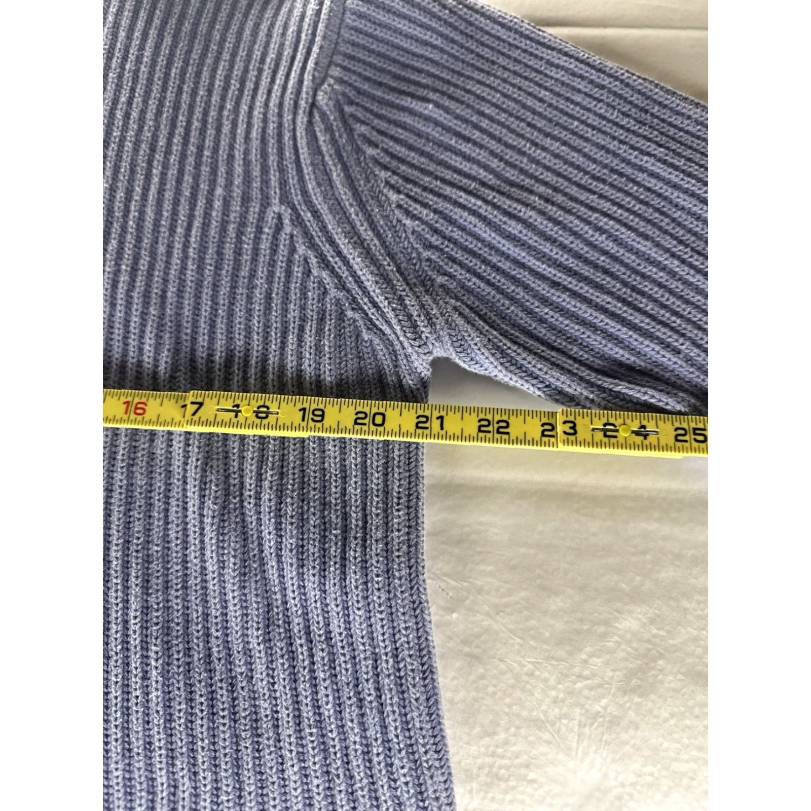 Evan Picone Evan Picone Sweater Womens XL Blue Rib Knit Mock Neck Pullover Cotton Knit Pullover Size XL / US 12-14 / IT 48-50 - 6 Thumbnail