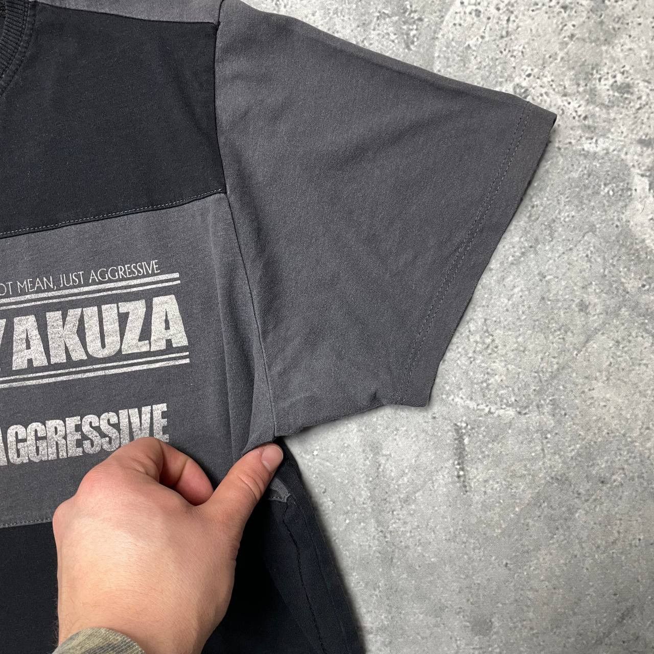 Japanese Brand Yakuza Aggressive Y2K T Shirt Black/ Gray Size XL Size US XL / EU 56 / 4 - 11 Thumbnail