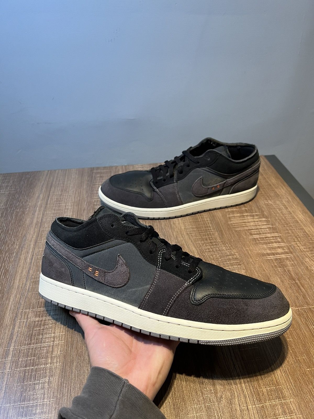 Jordan Brand Size 15 - Jordan 1 Low Inside Out Black Gray Shoes Sneakers Size US 15 / EU 48 - 1 Thumbnail