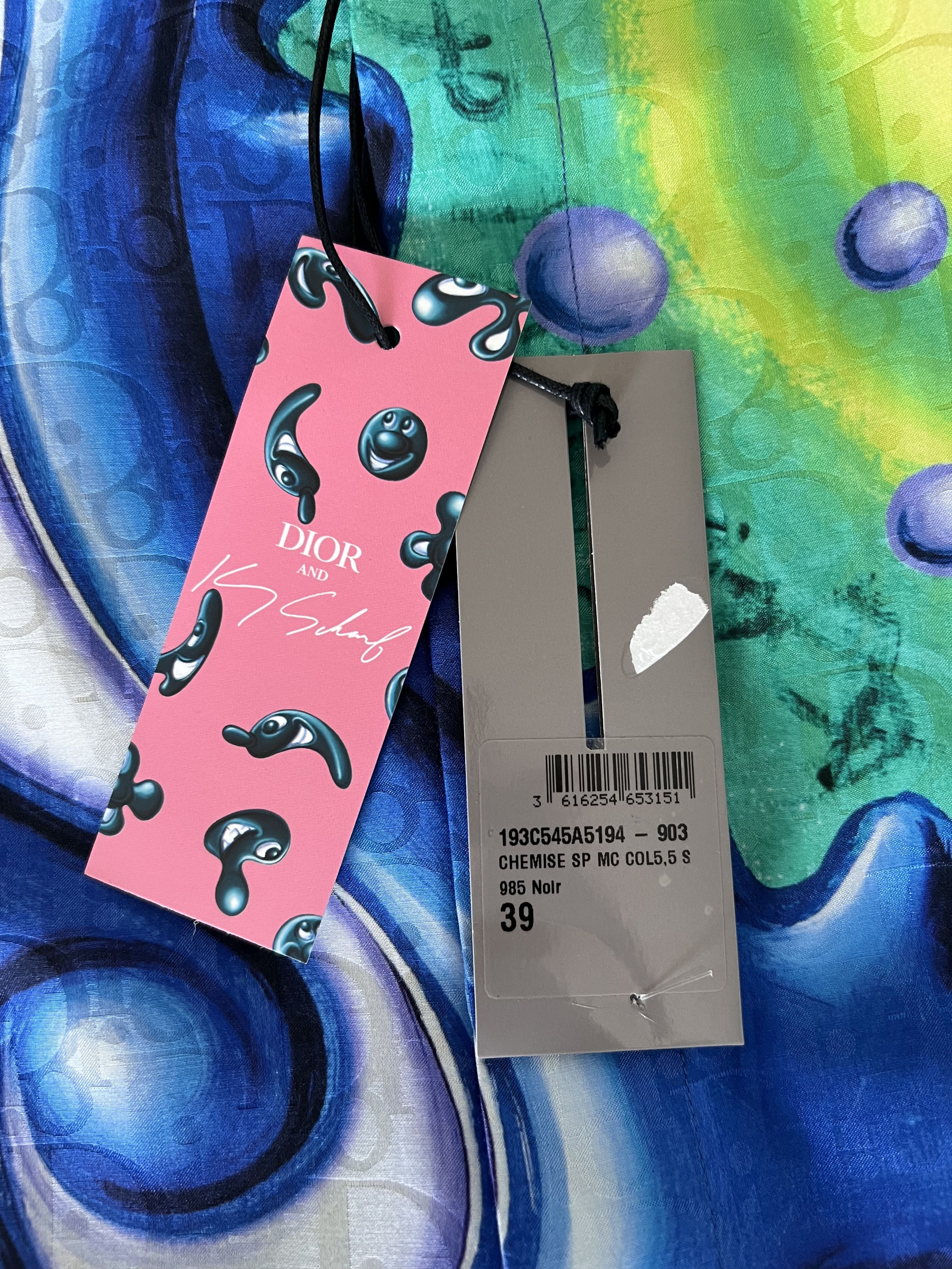 Dior Dior Kenny Scharf Oblique Logo Silk Shirt Size US M / EU 48-50 / 2 - 10 Thumbnail