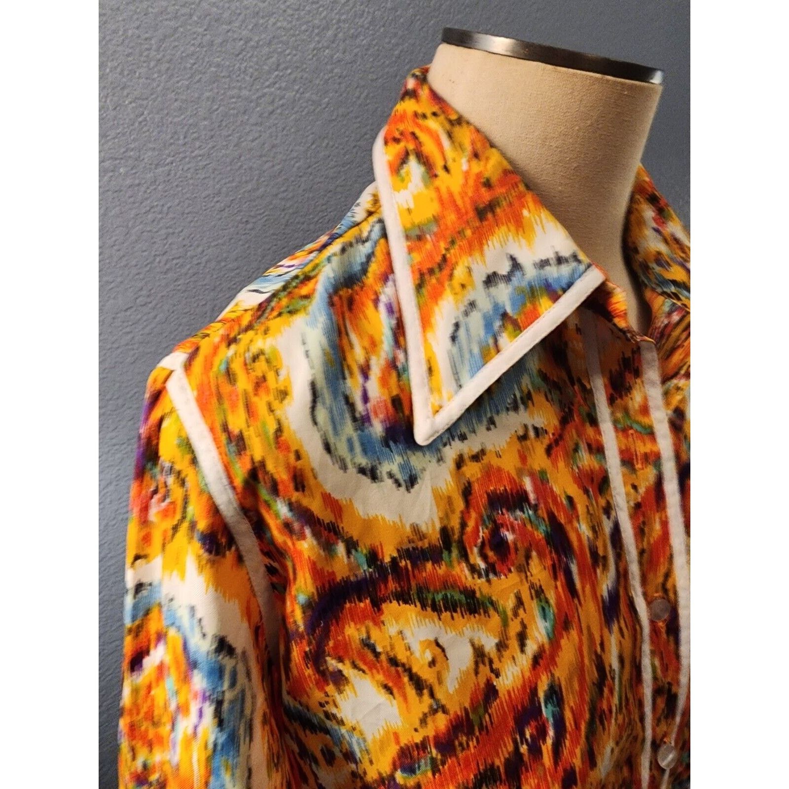 Other Vtg 70s Blouse King James California Novelty Rare Sz 18 Size L / US 10 / IT 46 - 3 Thumbnail