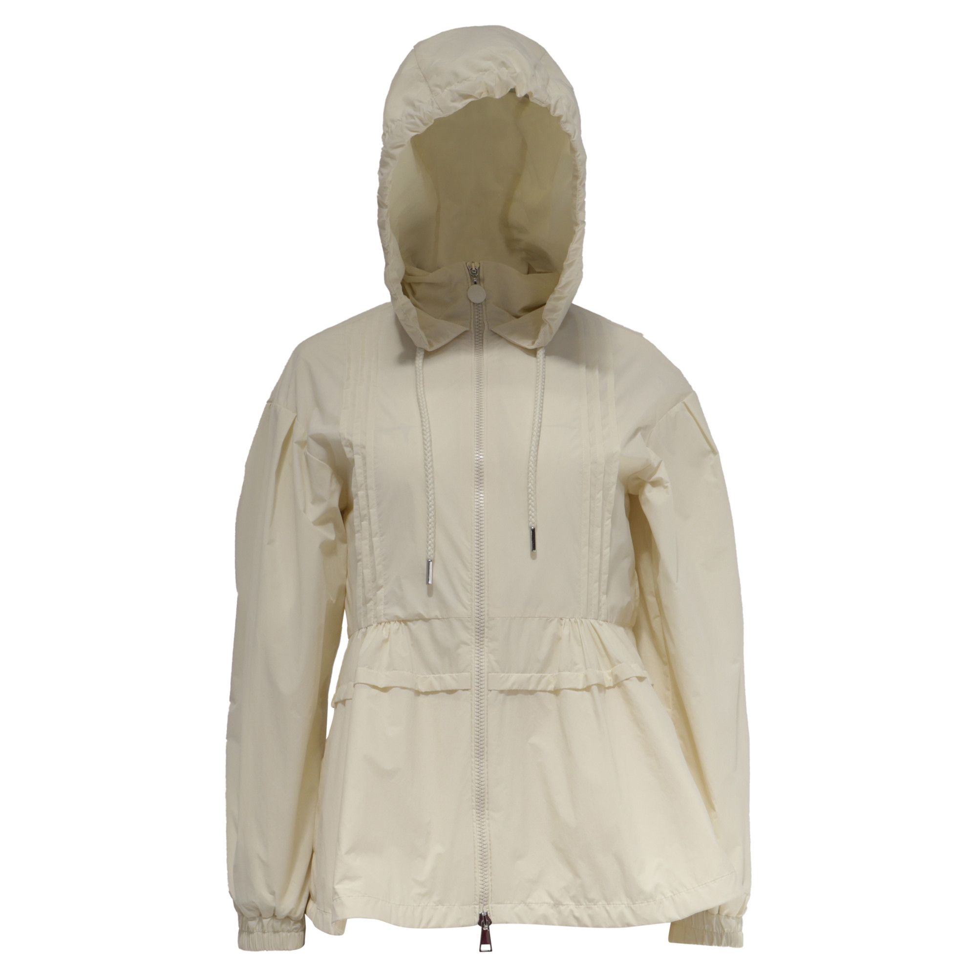Moncler Moncler Vabre Pintuck Shell Jacket in Ivory Polyamide Size ONE SIZE - 1 Thumbnail