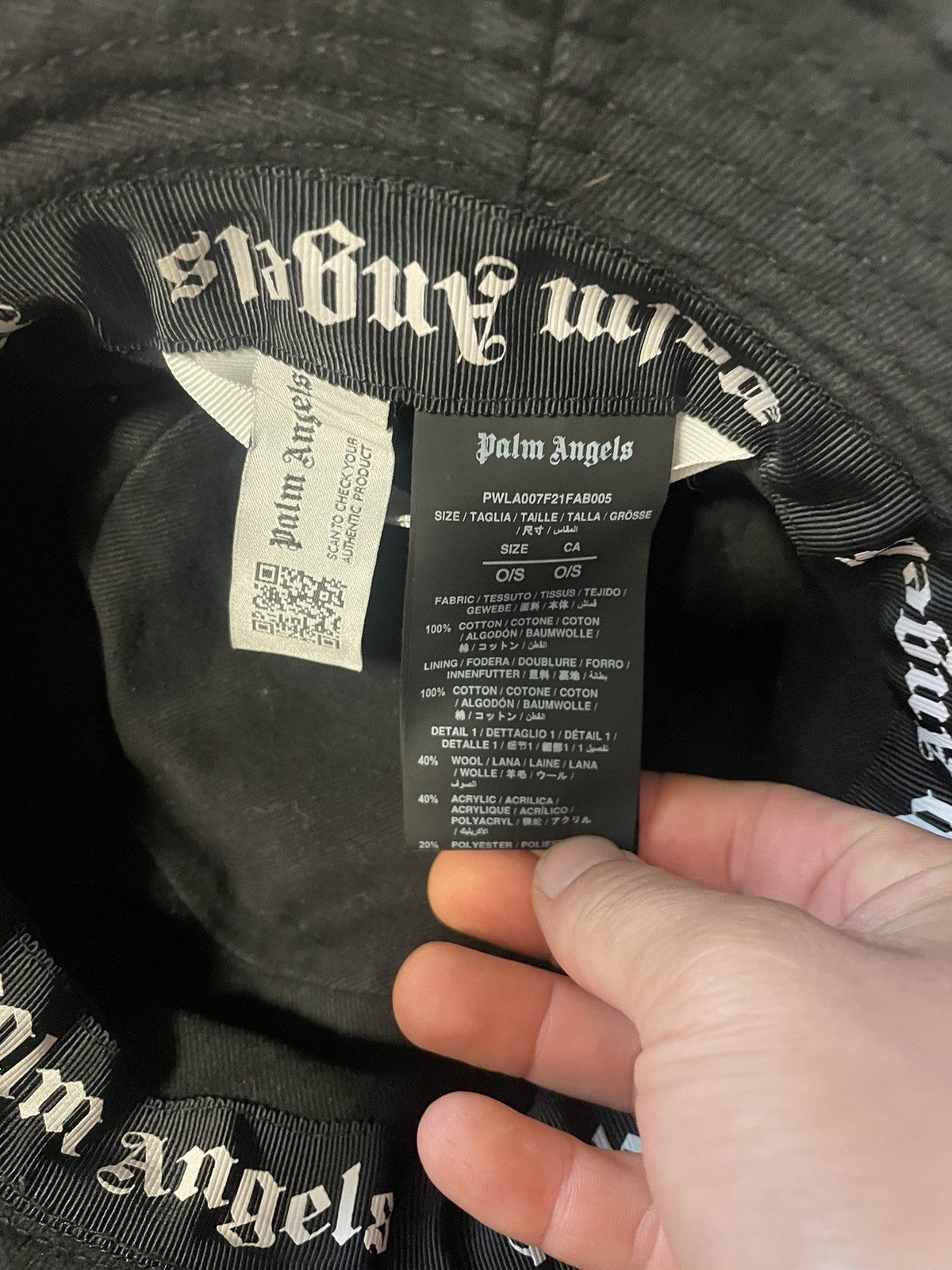Palm Angels Bear Sprayed Bucket Hat Size ONE SIZE - 3 Thumbnail