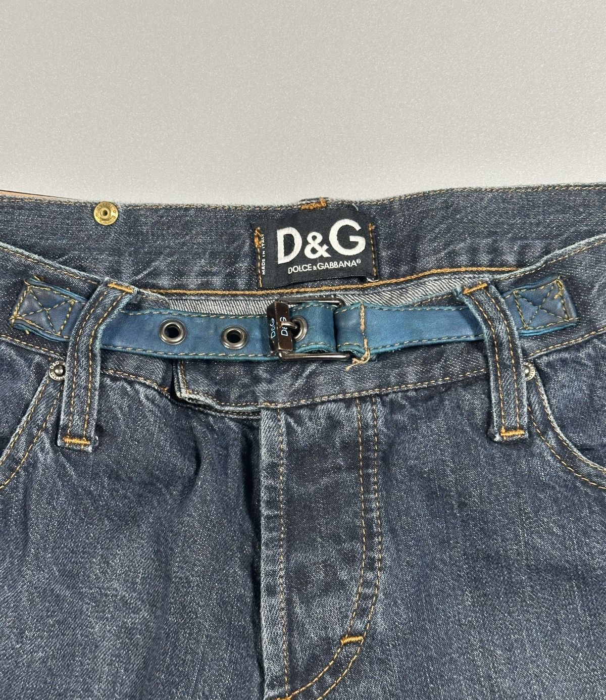 Dolce & Gabbana F/W2004 Dolce & Gabbana Biker Straight Leg Blue Denim Jeans Size US 36 / EU 52 - 10 Thumbnail