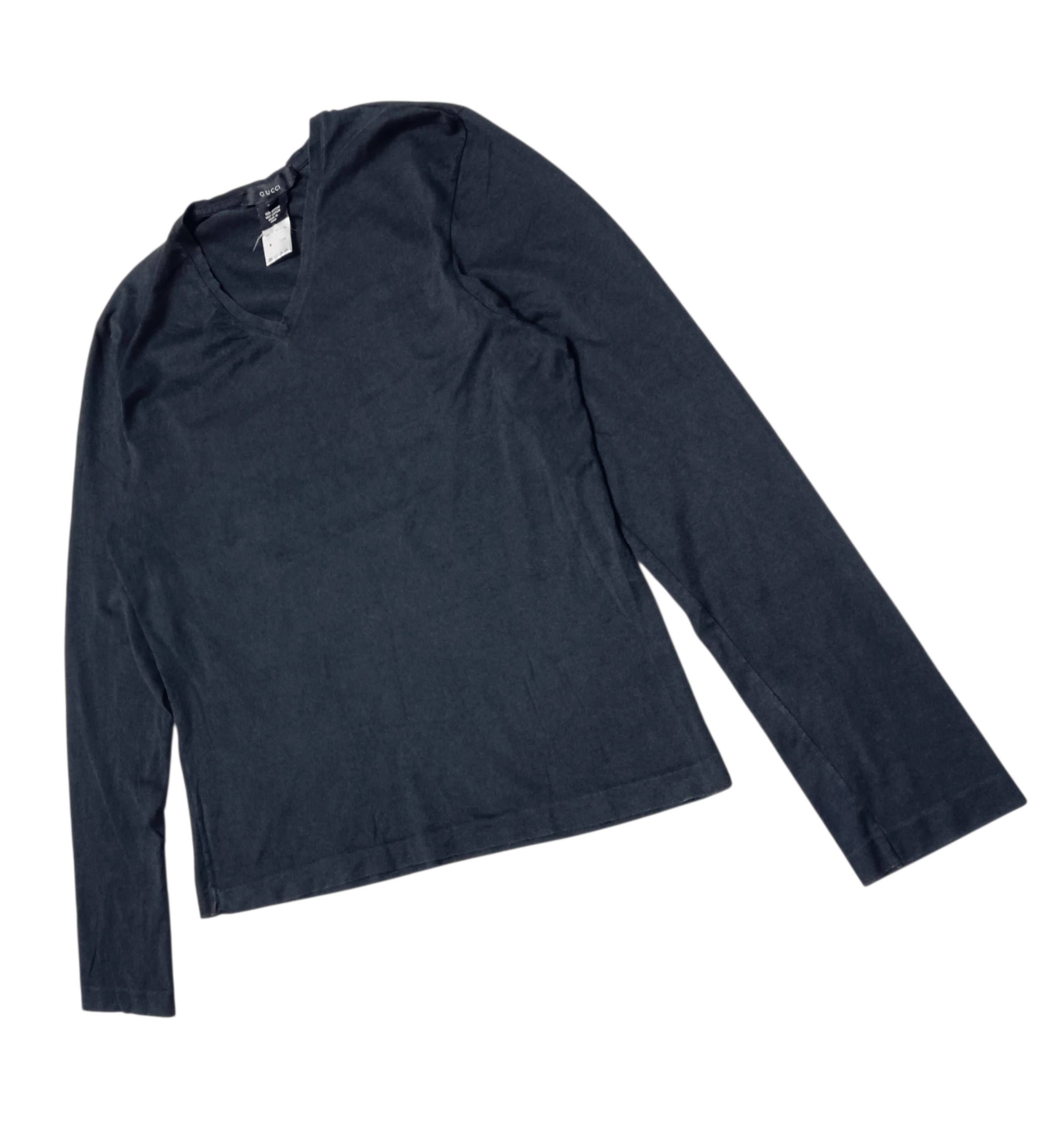 Gucci Gucci Plain Long Sleeves V Neck T-shirt Size L / US 10 / IT 46 - 2 Thumbnail