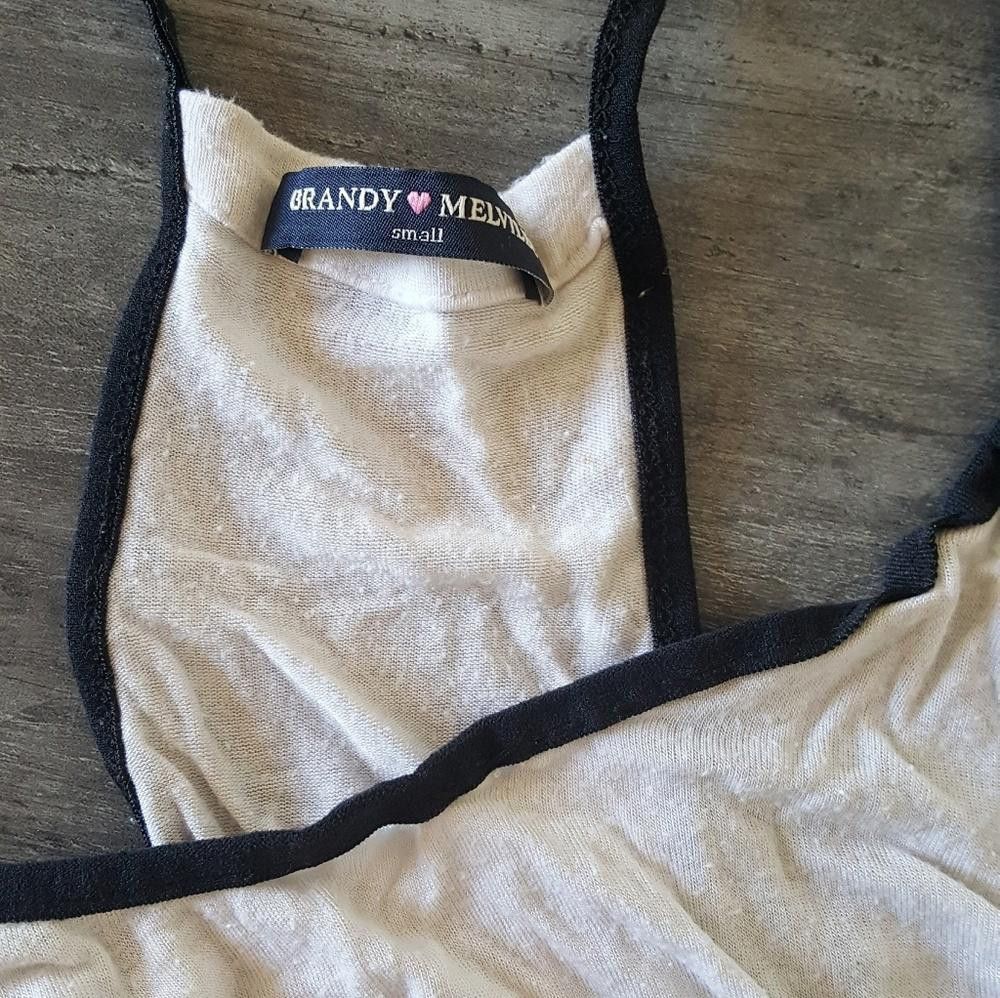 Designer White Black Trim Melville Racerback Tank Size ONE SIZE - 4 Thumbnail