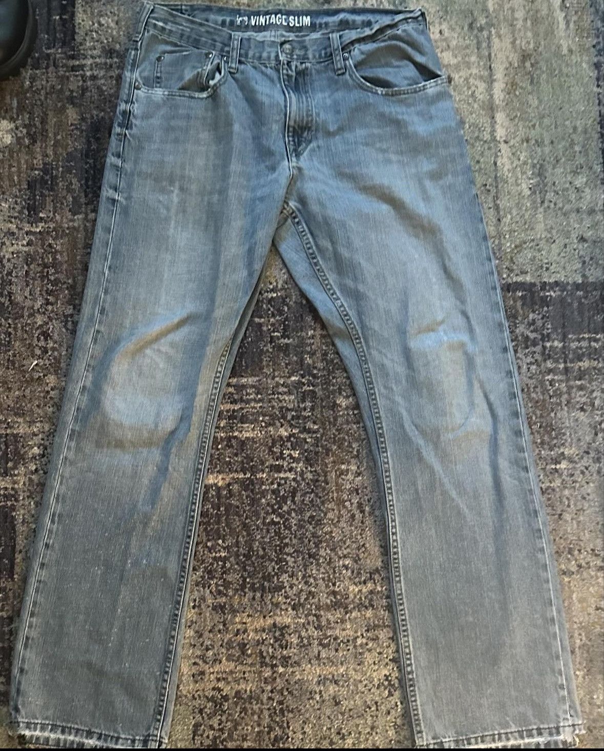 Lee × Vintage navy blue baggy jeans Size US 33 - 2 Thumbnail