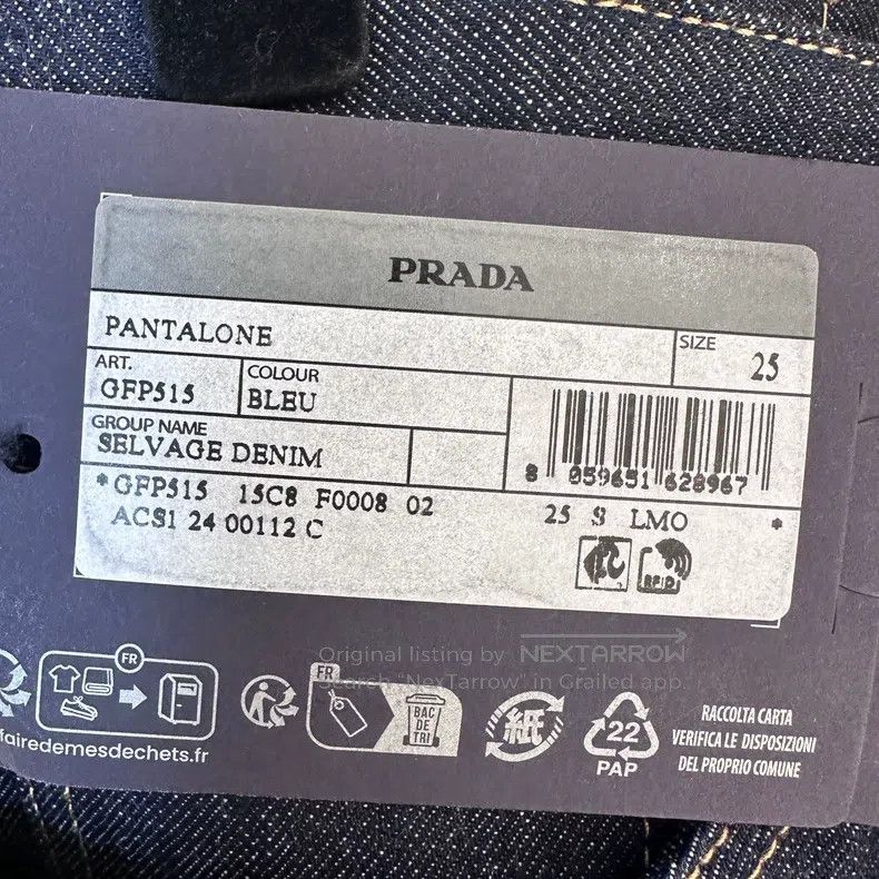 Prada Prada Red-eared denim jeans Size 25" / US 0 / IT 36 - 8 Thumbnail