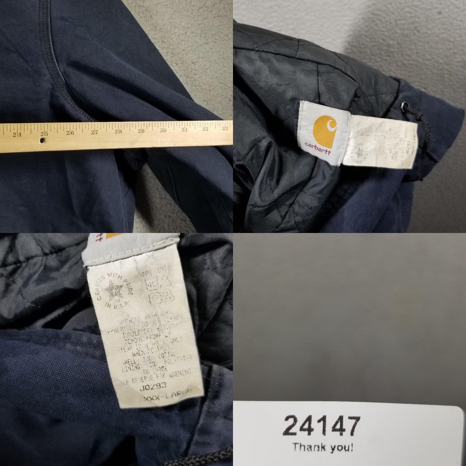 Carhartt Vintage Carhartt Hooded Jacket Men 3XL Blue Canvas Lined 90s Detroit Coat JQ283 Size US XXL / EU 58 / 5 - 8 Thumbnail