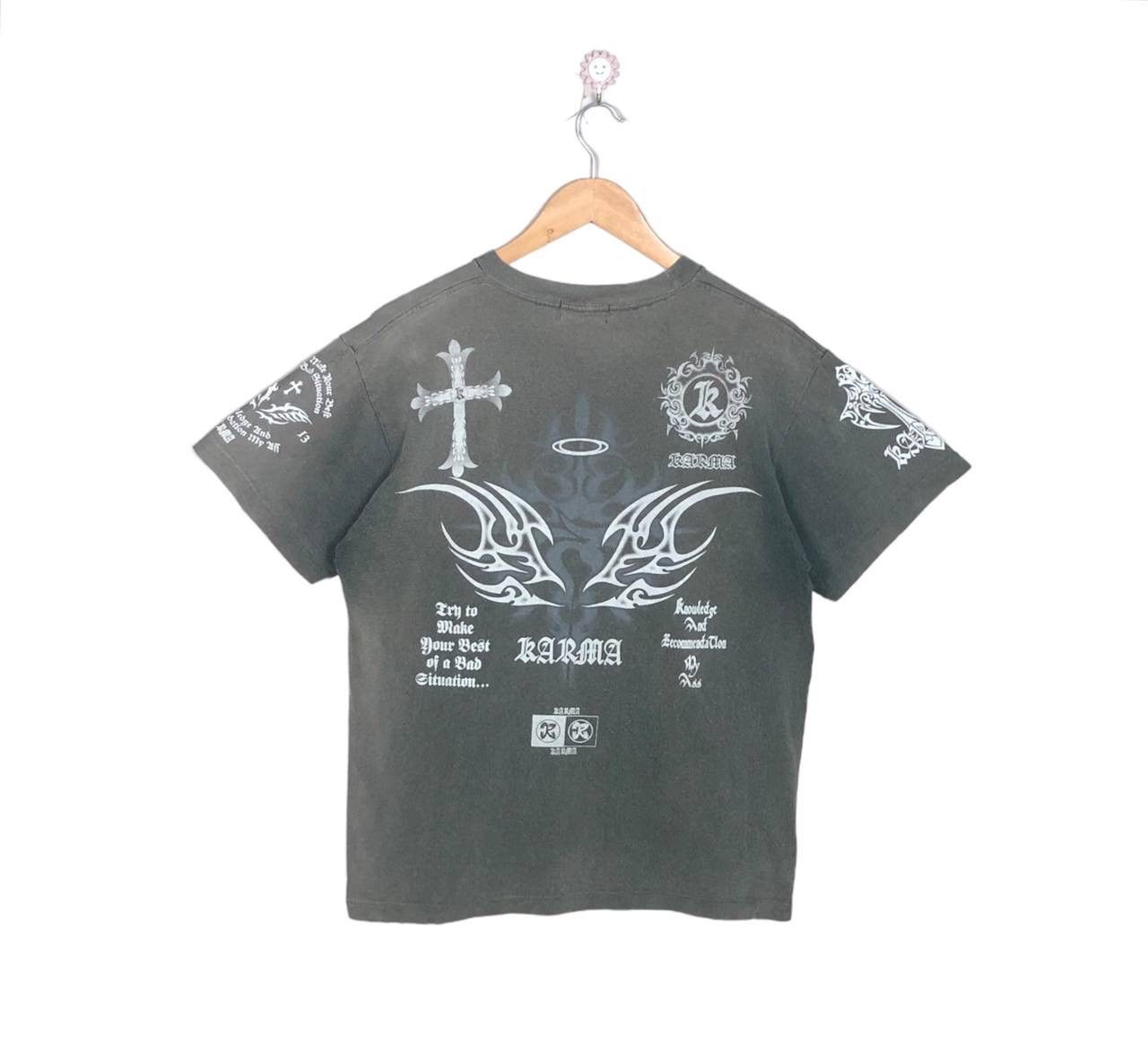 Thrashed Sun Faded Karma Cross Ghost Tshirt ERD GRUNGE Wcc