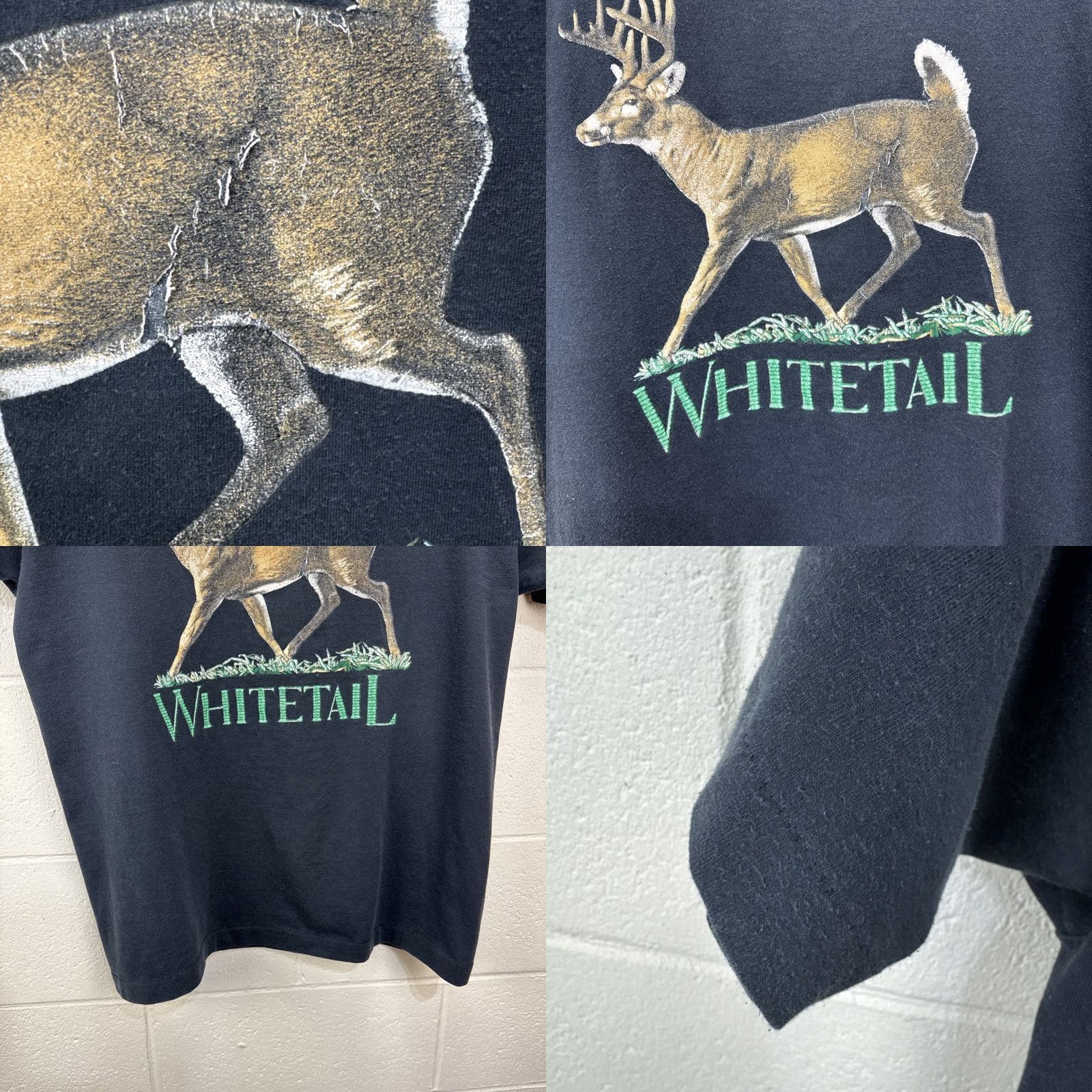 Vintage VINTAGE 80/90s WHITE Tail DEER Nature Scene Buck Hunting T Shirt XL Black Size US XL / EU 56 / 4 - 8 Thumbnail