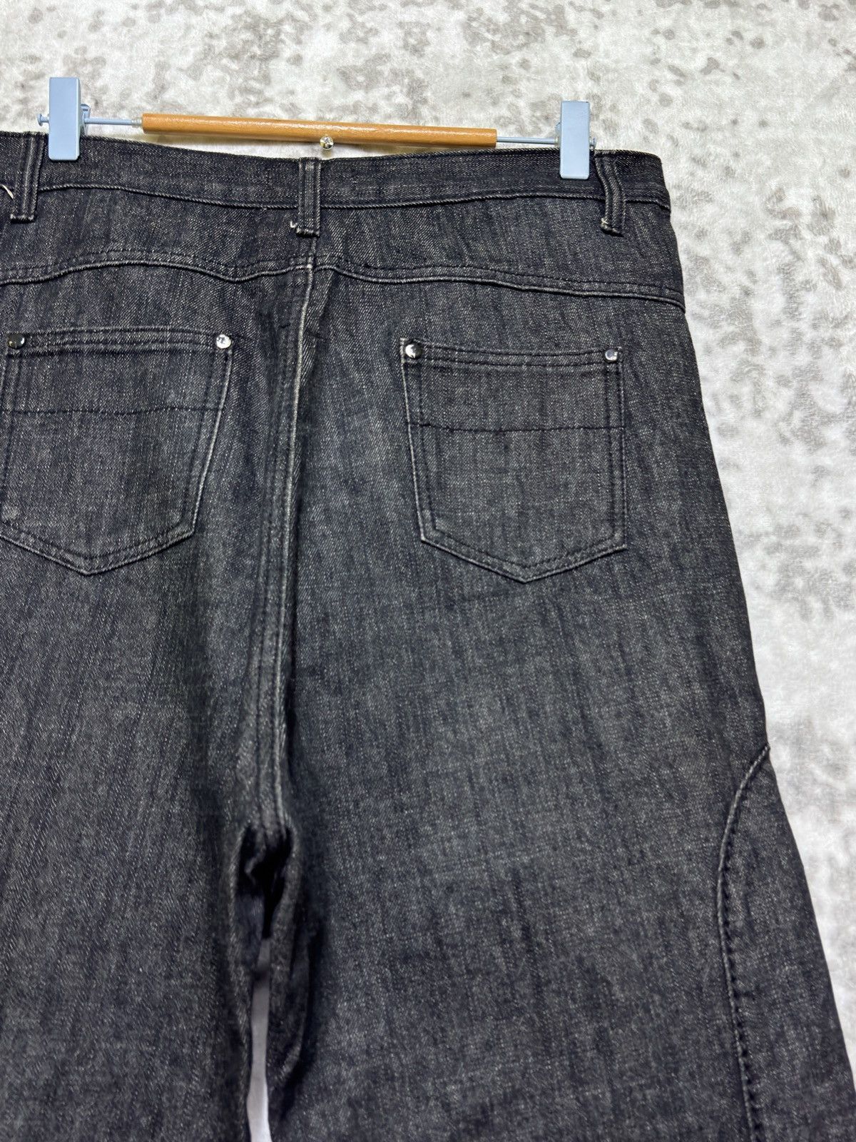 Japanese Brand CONTRACTE Long Rise Crotch Panel Denim Avant Garde Pants Size US 32 / EU 48 - 10 Thumbnail