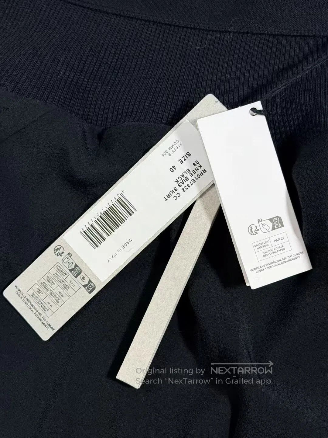Rick Owens Rick Owens Black Knit Panel Skirt. Size 39" - 4 Thumbnail